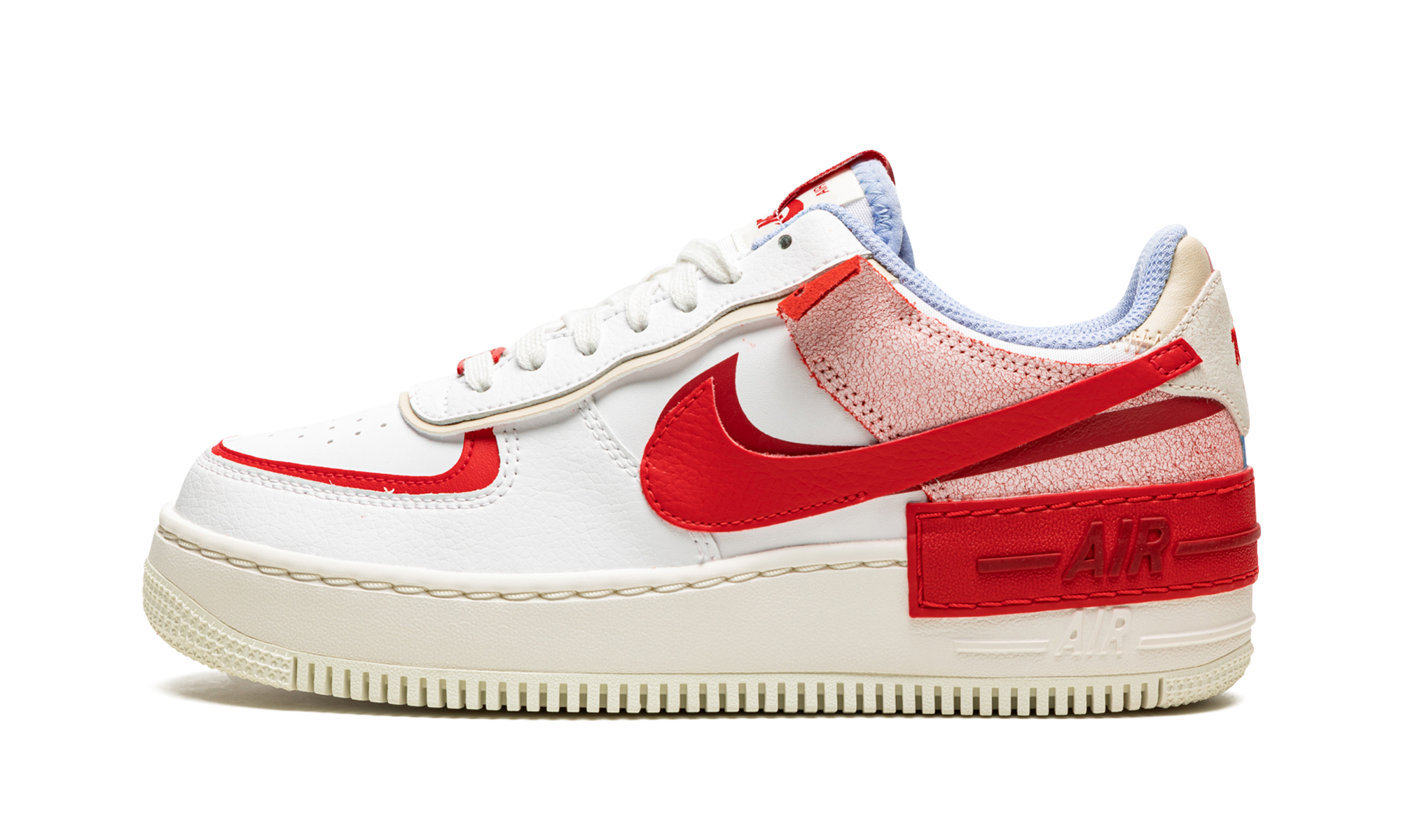 Air Force 1 Lo Shado Mns Women "Red Cracked Leather"