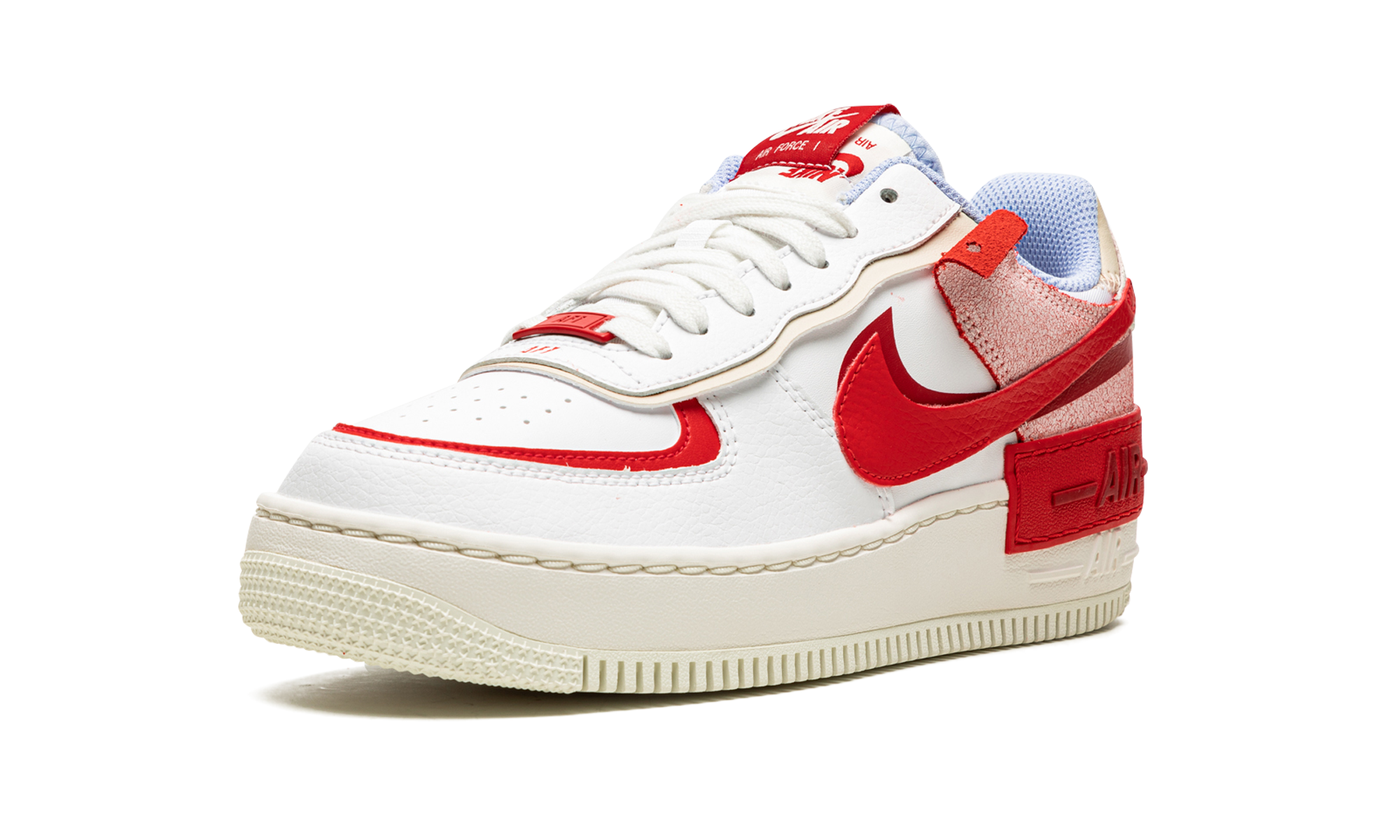 Air Force 1 Lo Shado Mns Women "Red Cracked Leather"