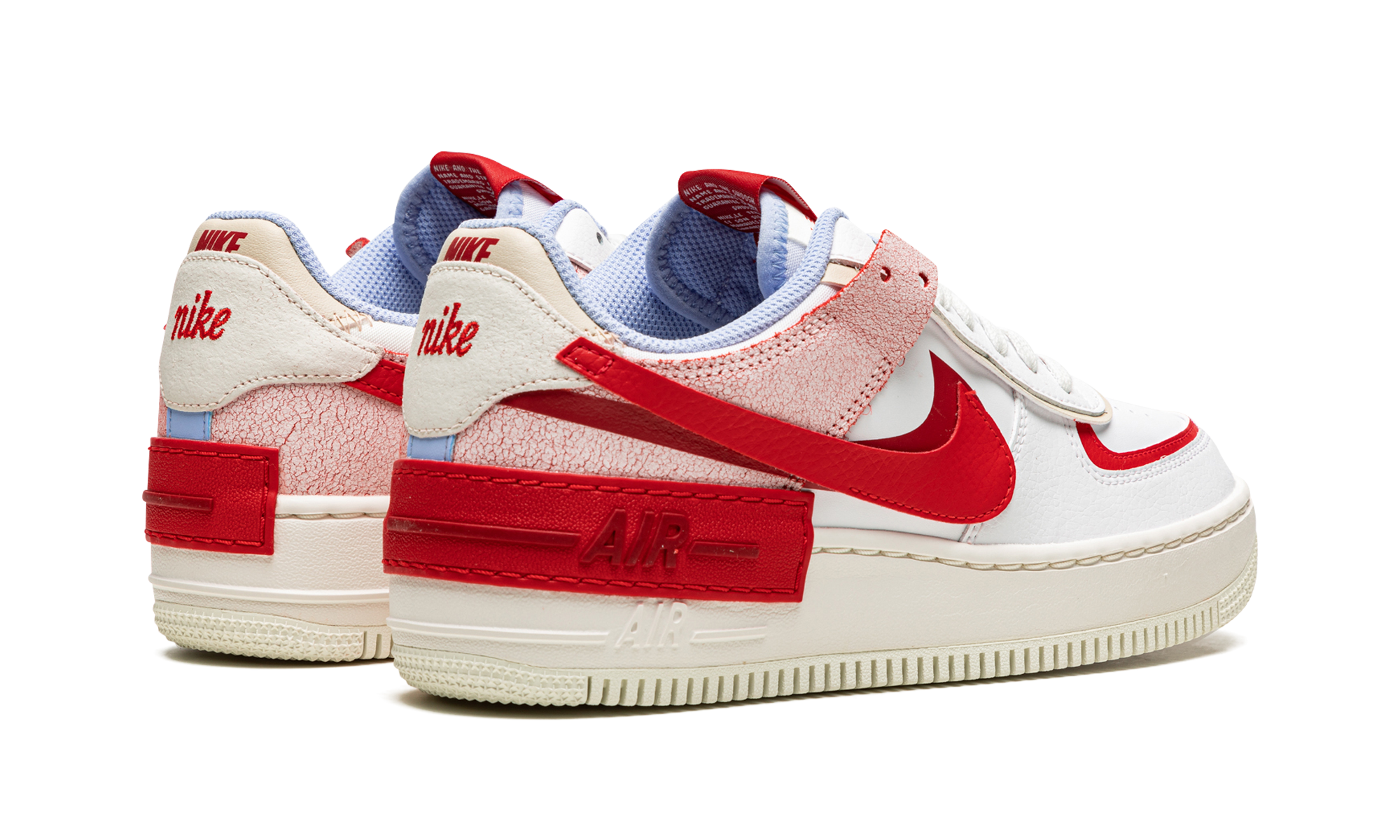 Air Force 1 Lo Shado Mns Women "Red Cracked Leather"