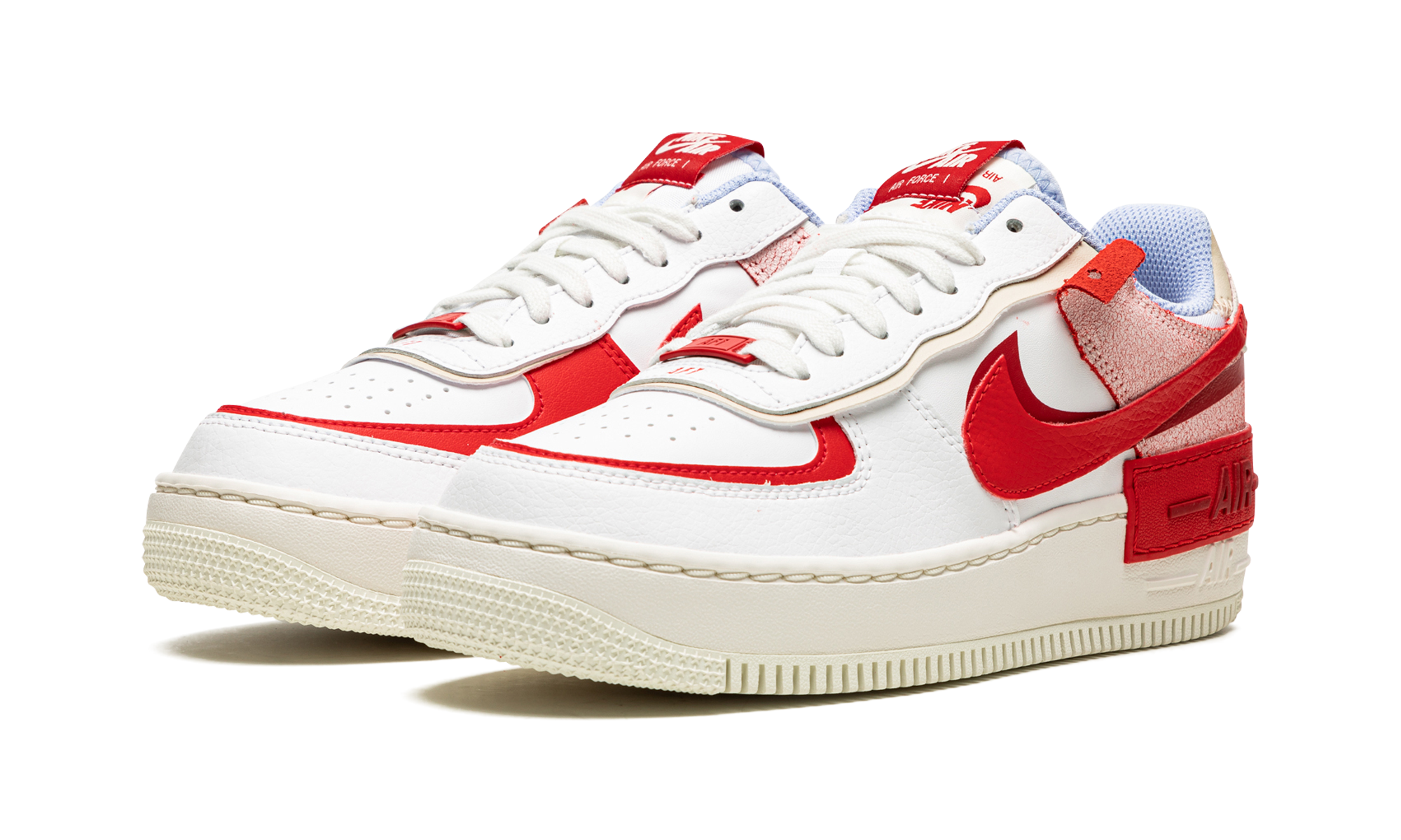 Air Force 1 Lo Shado Mns Women "Red Cracked Leather"
