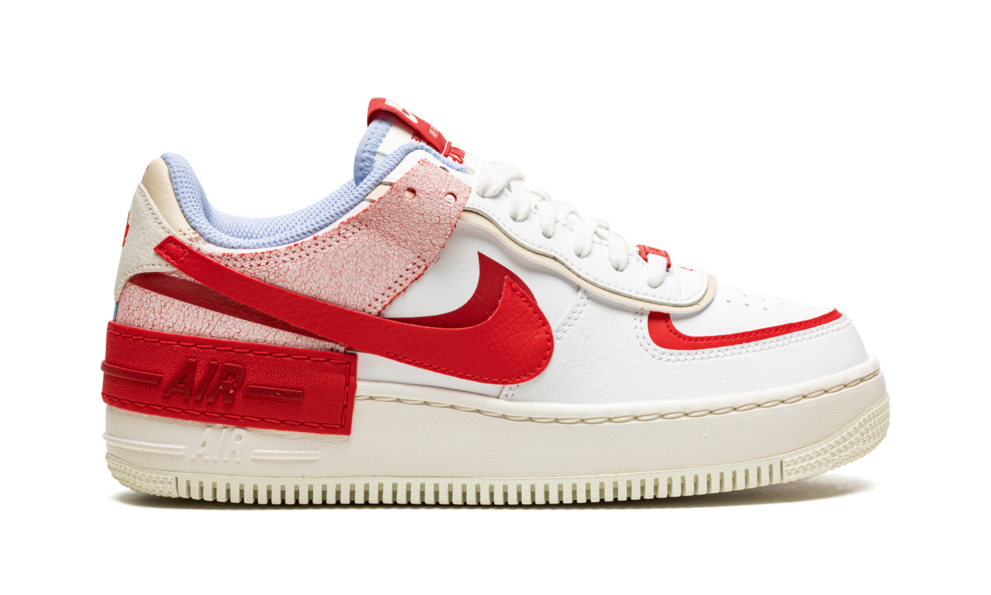 Air Force 1 Lo Shado Mns Women "Red Cracked Leather"