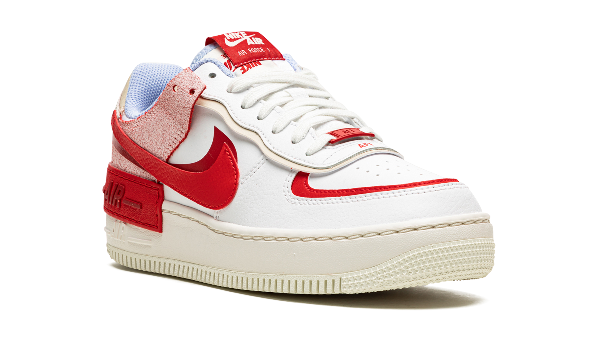Air Force 1 Lo Shado Mns Women "Red Cracked Leather"