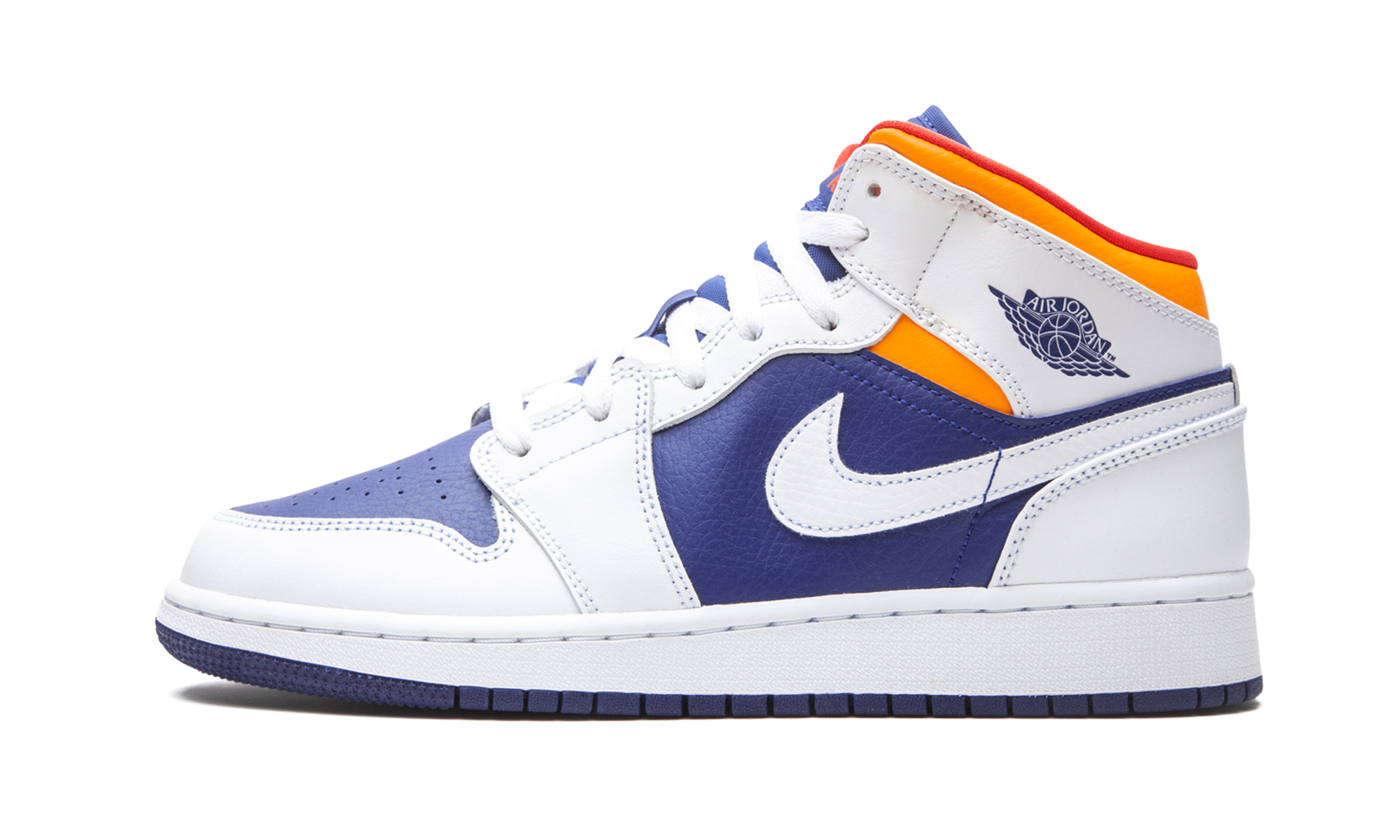 Air Jordan 1 Mid GS "White Deep Royal Blue"