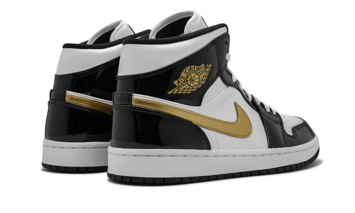Air Jordan 1 Mid Se "Black Gold Patent Leather"