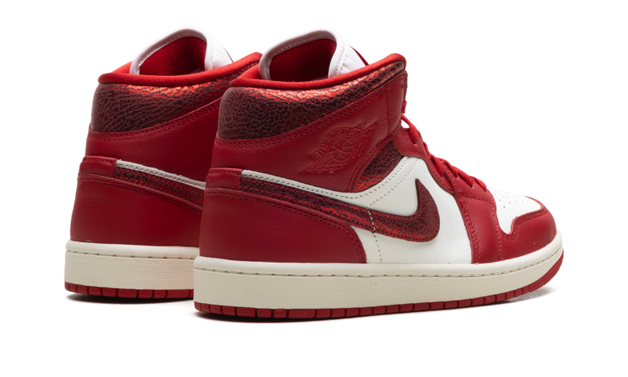 Air Jordan 1 Mid Women "Red Cracked Leather"