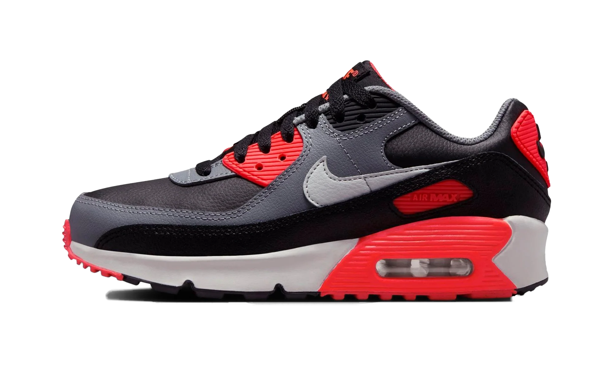 Air Max 90 (gs) "Black Cool Grey Bright Crimson Photon Dust (gs)"