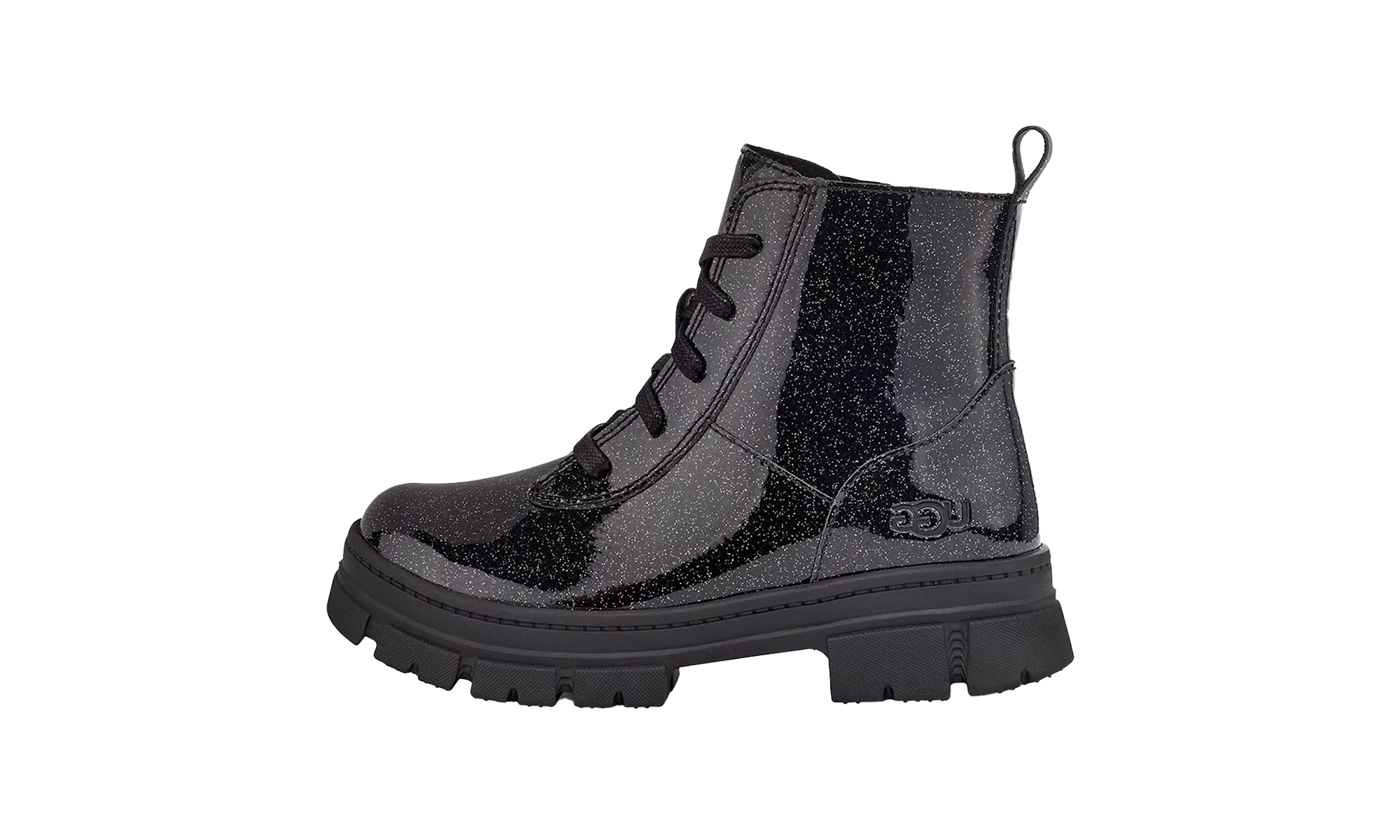 Ashton Lace Up Boot GS "Glitter Black"