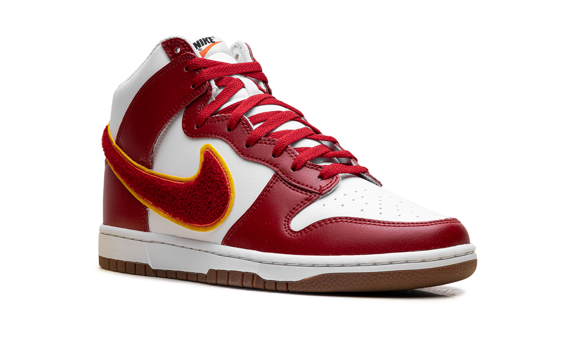 Dunk High "Chenille Swoosh White Gym Red"