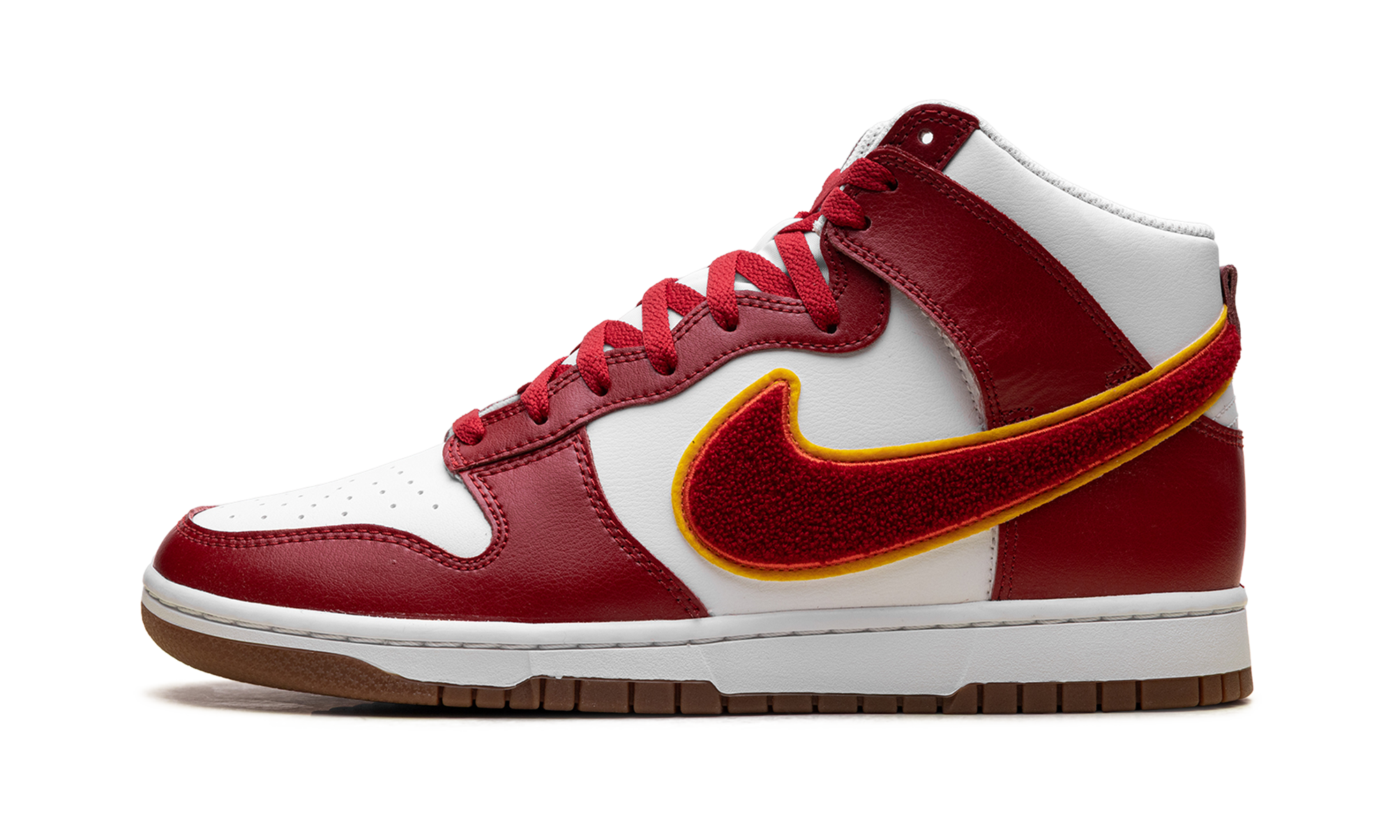 Dunk High "Chenille Swoosh White Gym Red"