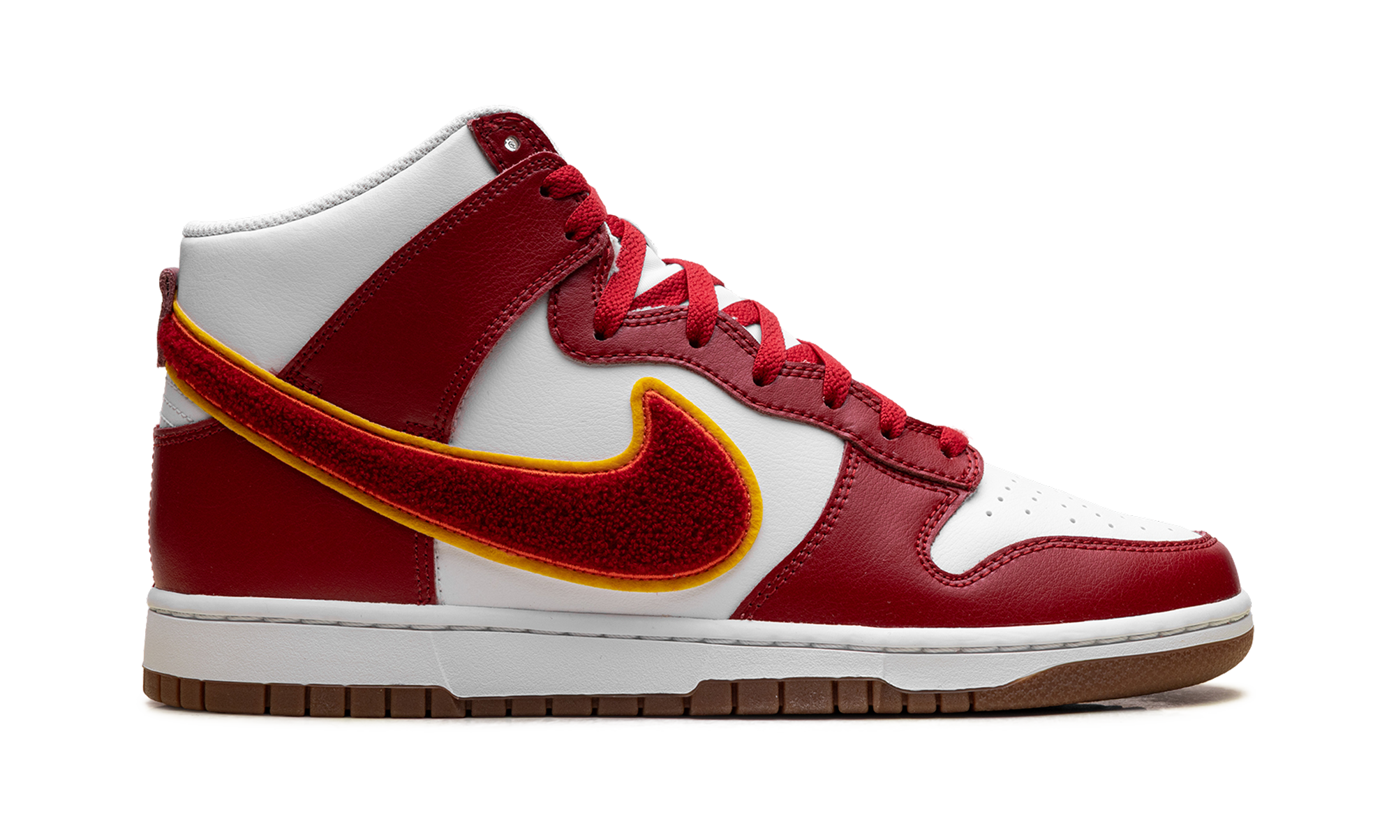 Dunk High "Chenille Swoosh White Gym Red"
