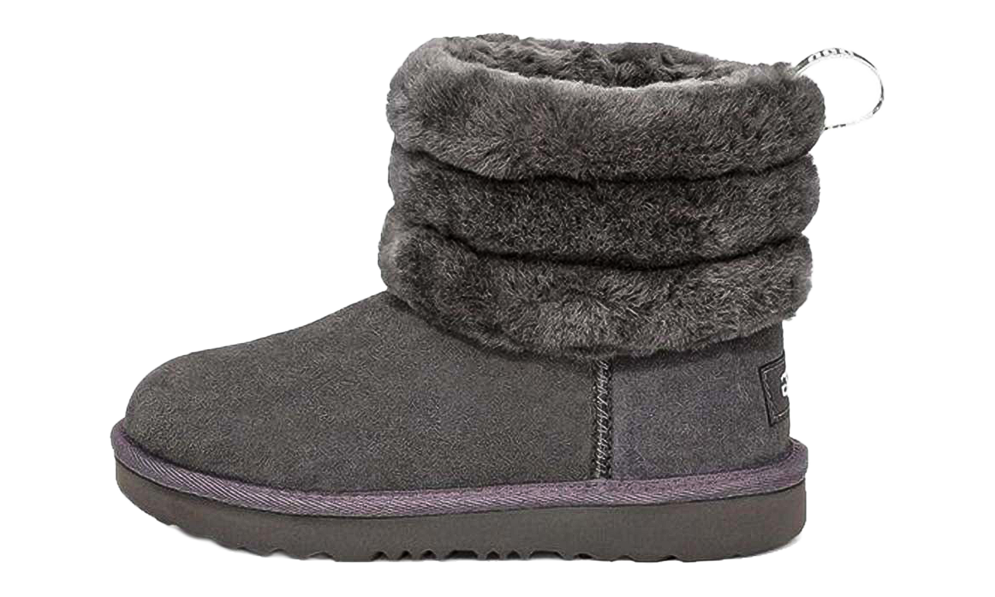 Fluff Mini Quilted Fleece Lined Boots GS "Charcoal"