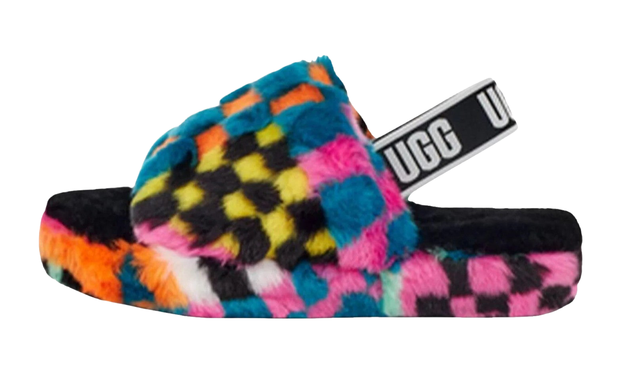 Fluff Yeah Slide Checks Sandal GS "Black / Multicolor"