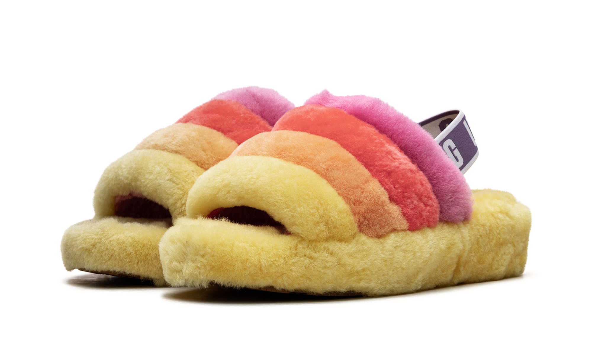 Fluff Yeah Slide Women "Rainbow Yellow"