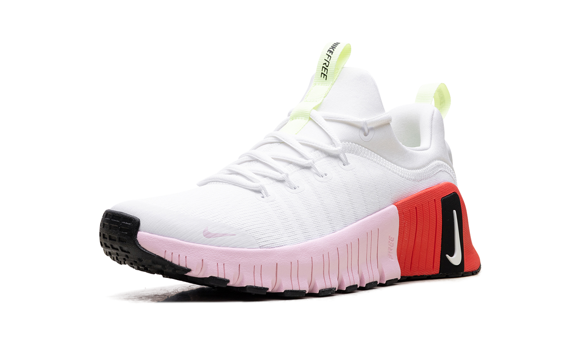 Free Metcon 6 Women "White Barely Volt Bright Crimson Pink Foam"