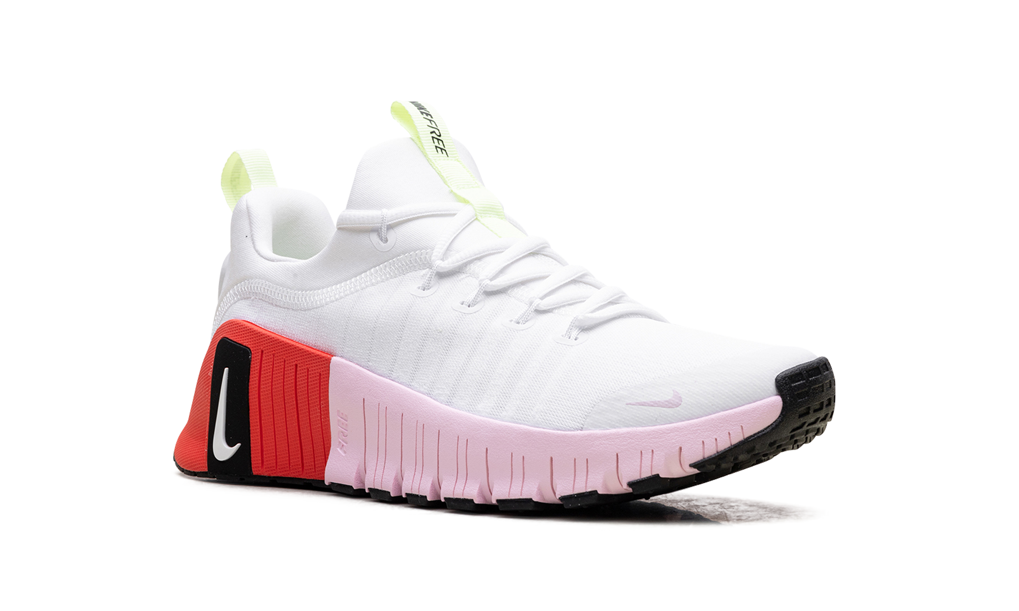 Free Metcon 6 Women "White Barely Volt Bright Crimson Pink Foam"