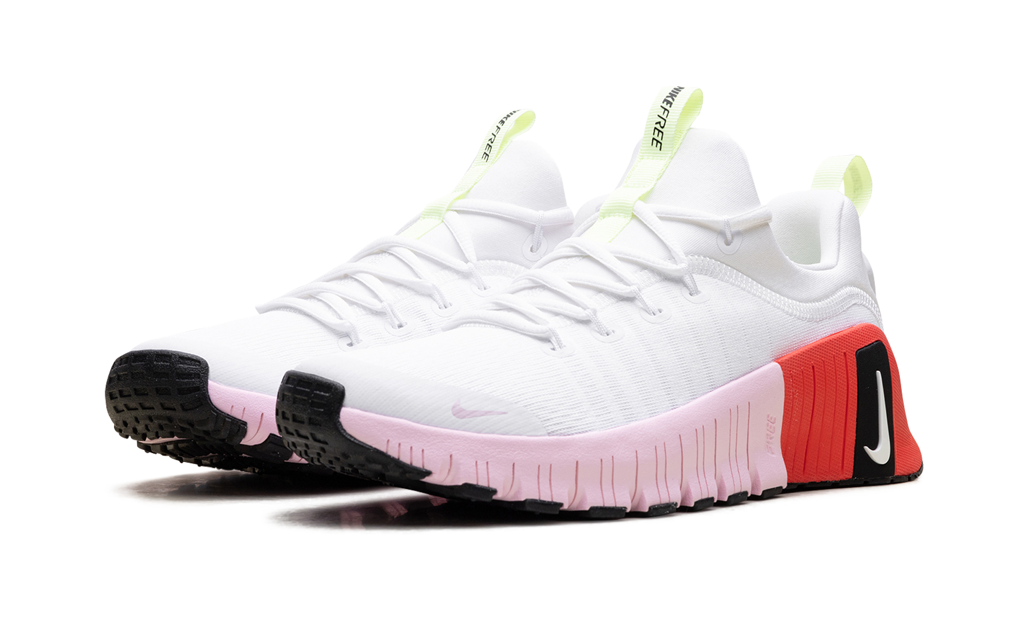 Free Metcon 6 Women "White Barely Volt Bright Crimson Pink Foam"