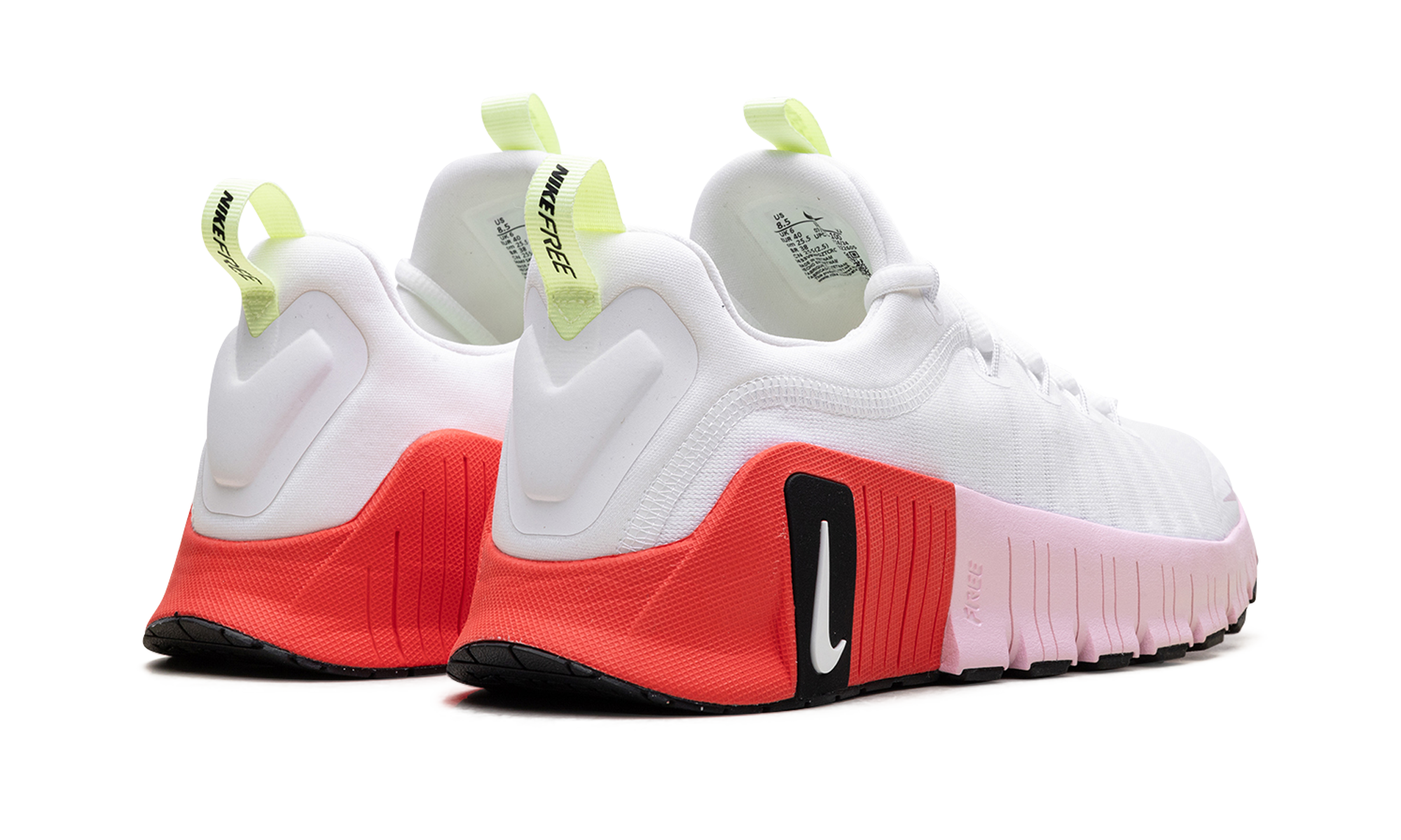 Free Metcon 6 Women "White Barely Volt Bright Crimson Pink Foam"