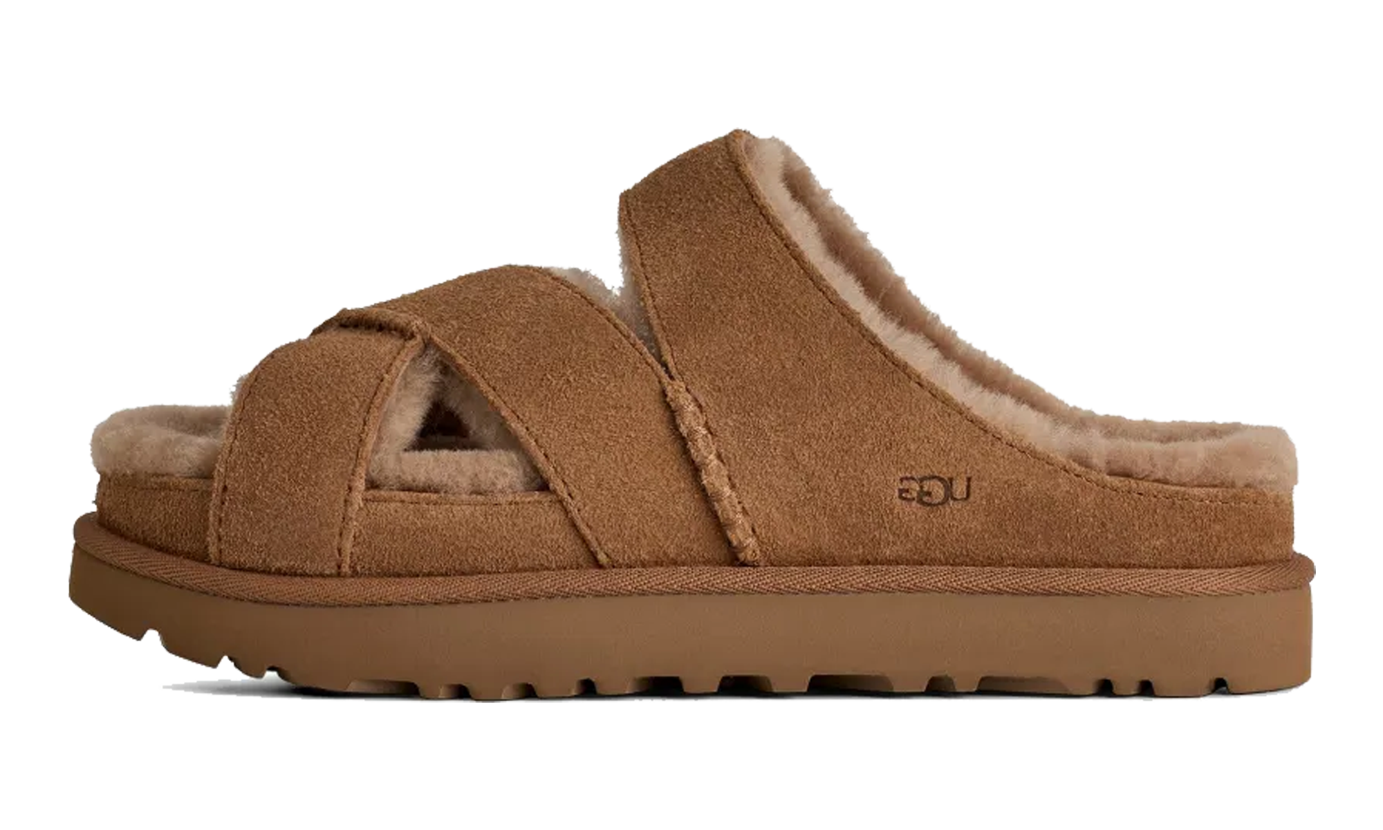 Greenport Cross Strap Slide Women "Chestnut"