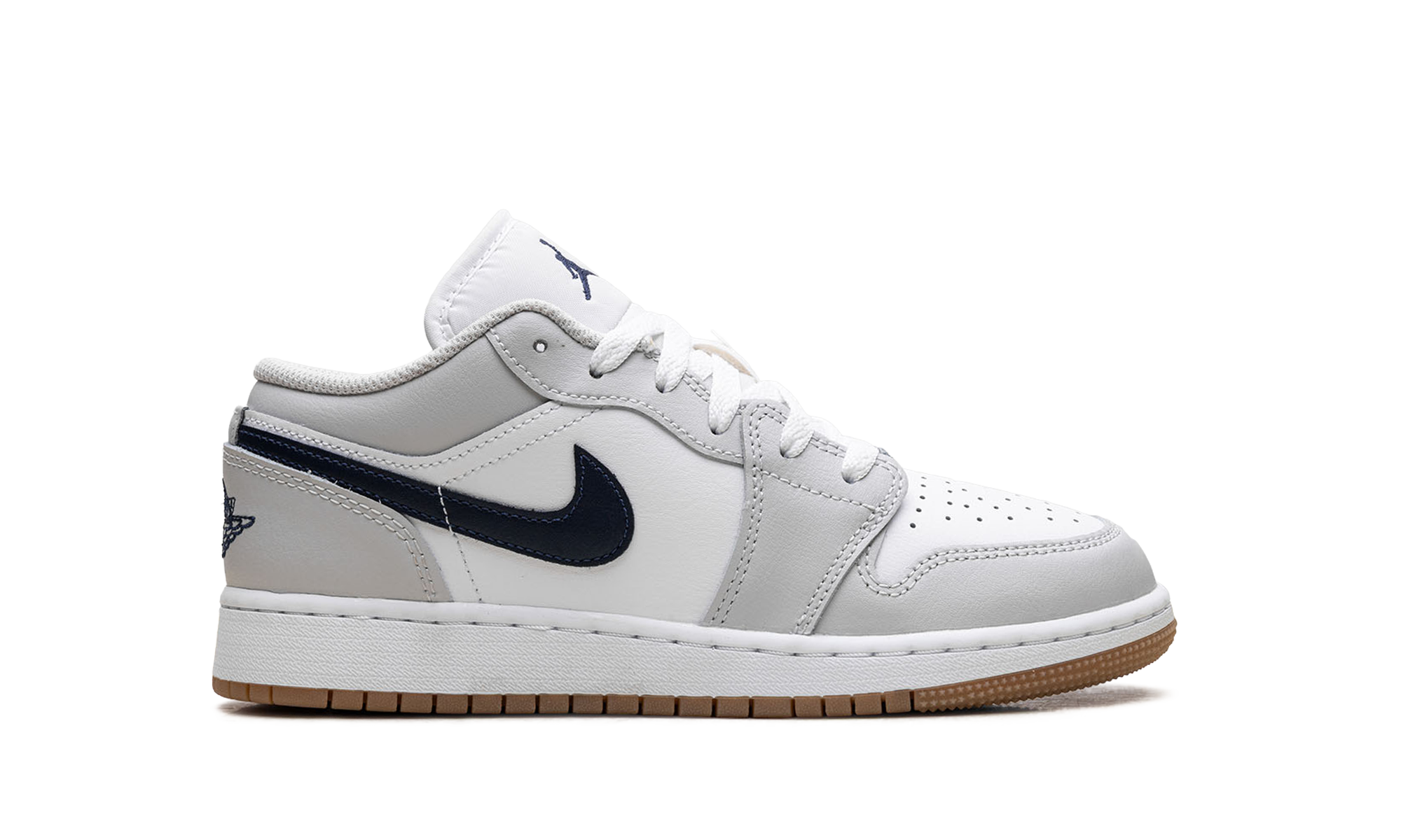 Jordan 1 Low GS "White Neutral Grey Gum Midnight Navy"