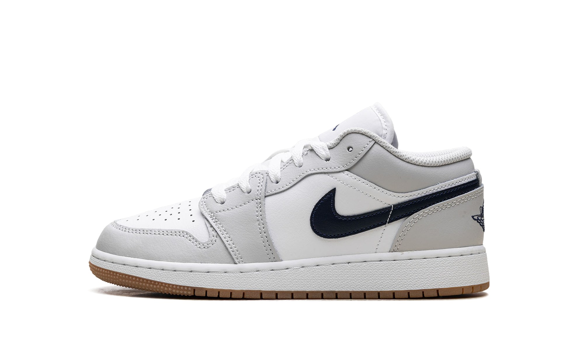 Jordan 1 Low GS "White Neutral Grey Gum Midnight Navy"