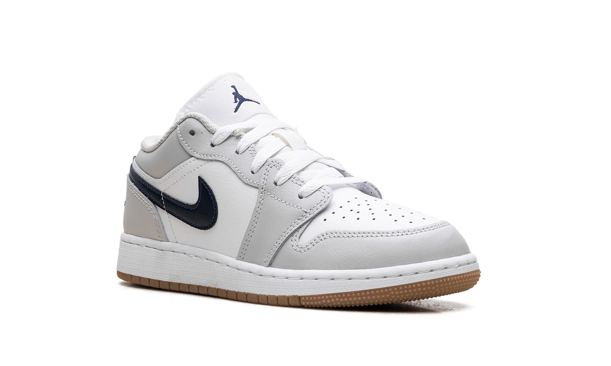 Jordan 1 Low GS "White Neutral Grey Gum Midnight Navy"