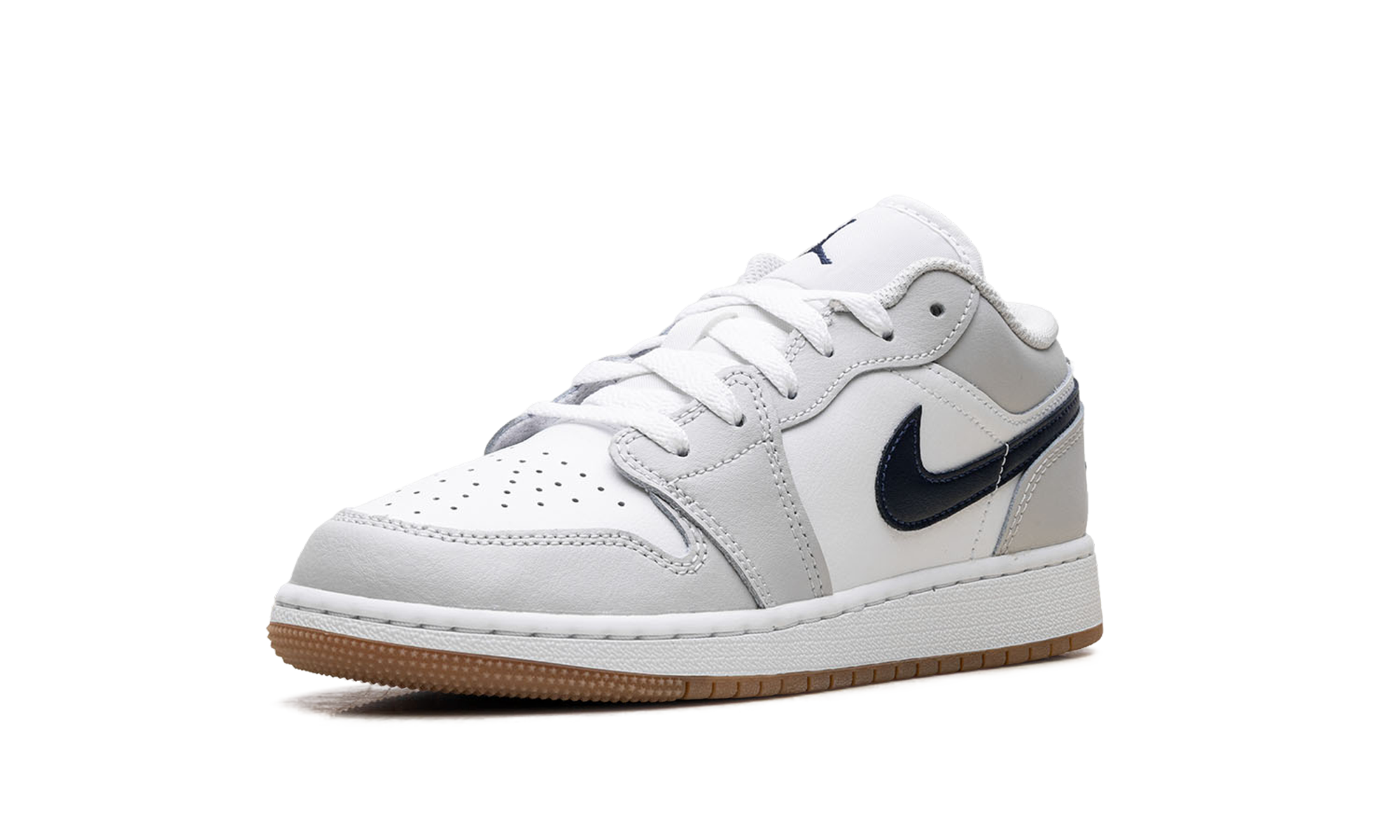 Jordan 1 Low GS "White Neutral Grey Gum Midnight Navy"