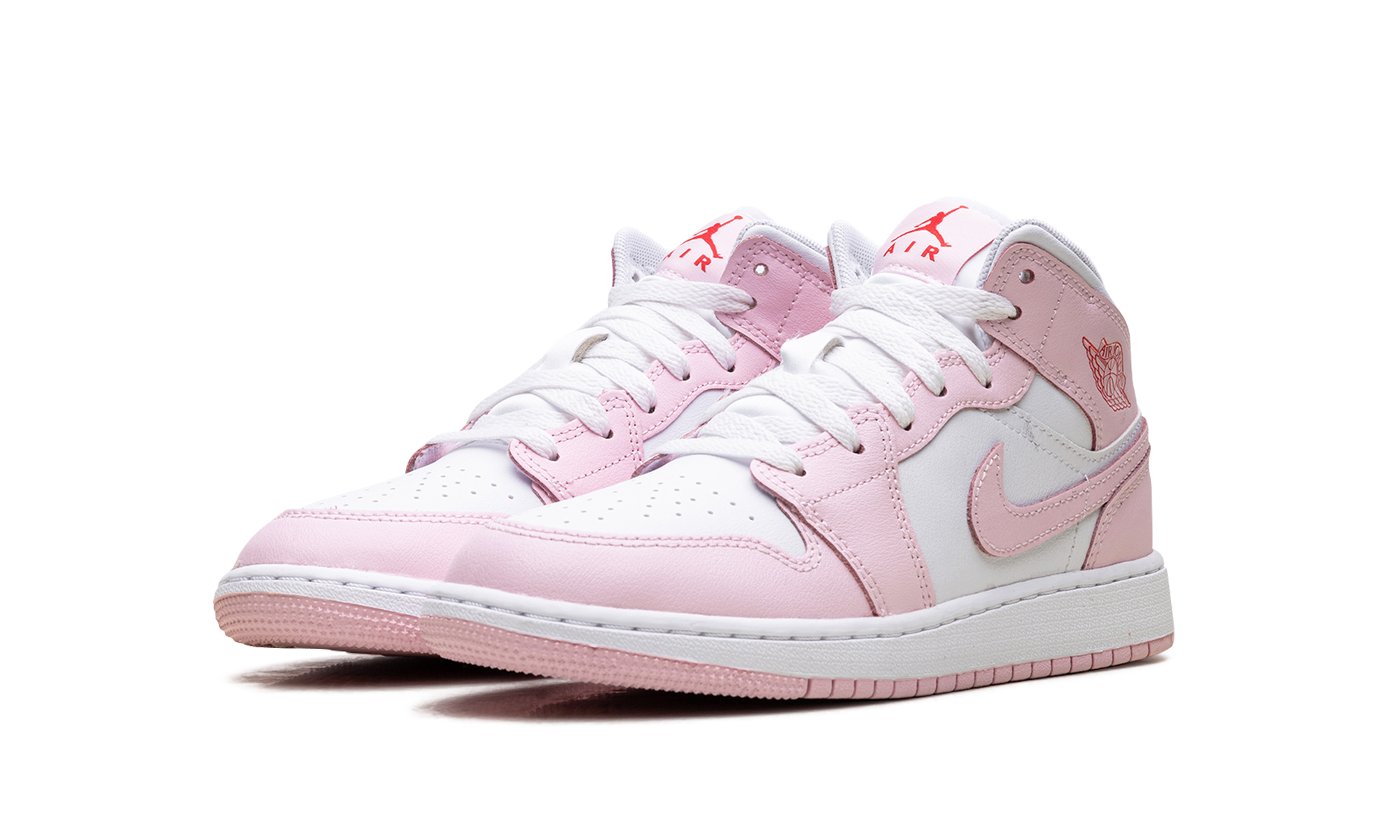 Jordan 1 Mid GS "Pink Foam Fire Red"