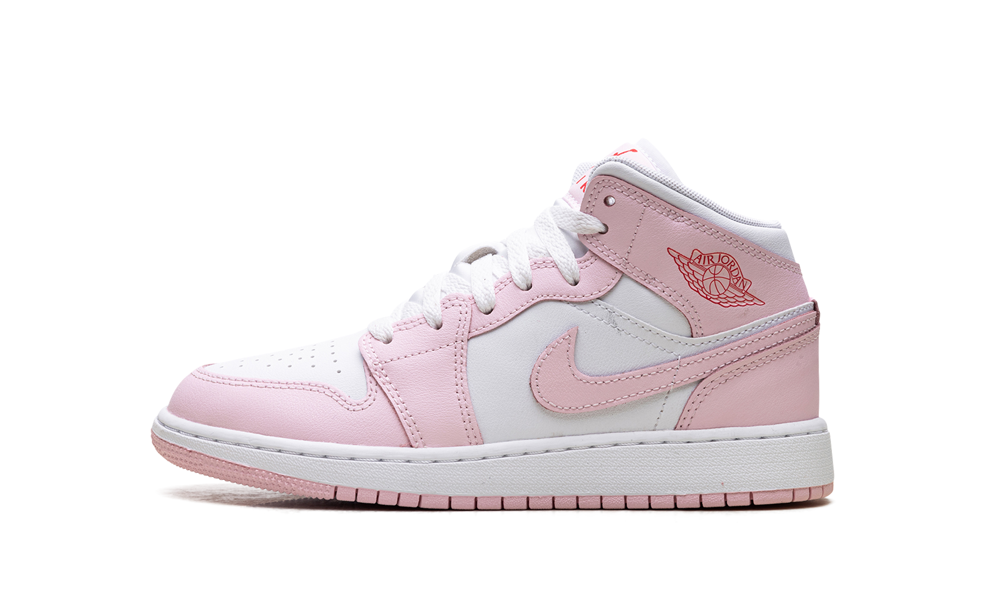 Jordan 1 Mid GS "Pink Foam Fire Red"
