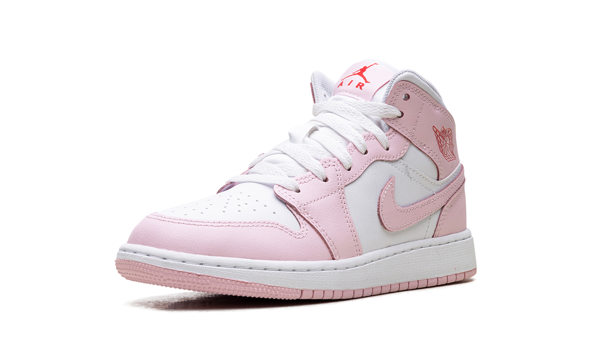 Jordan 1 Mid GS "Pink Foam Fire Red"