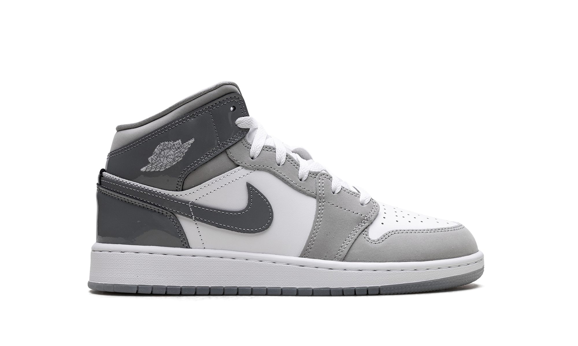 Jordan 1 Mid GS "White Medium Cool Grey"