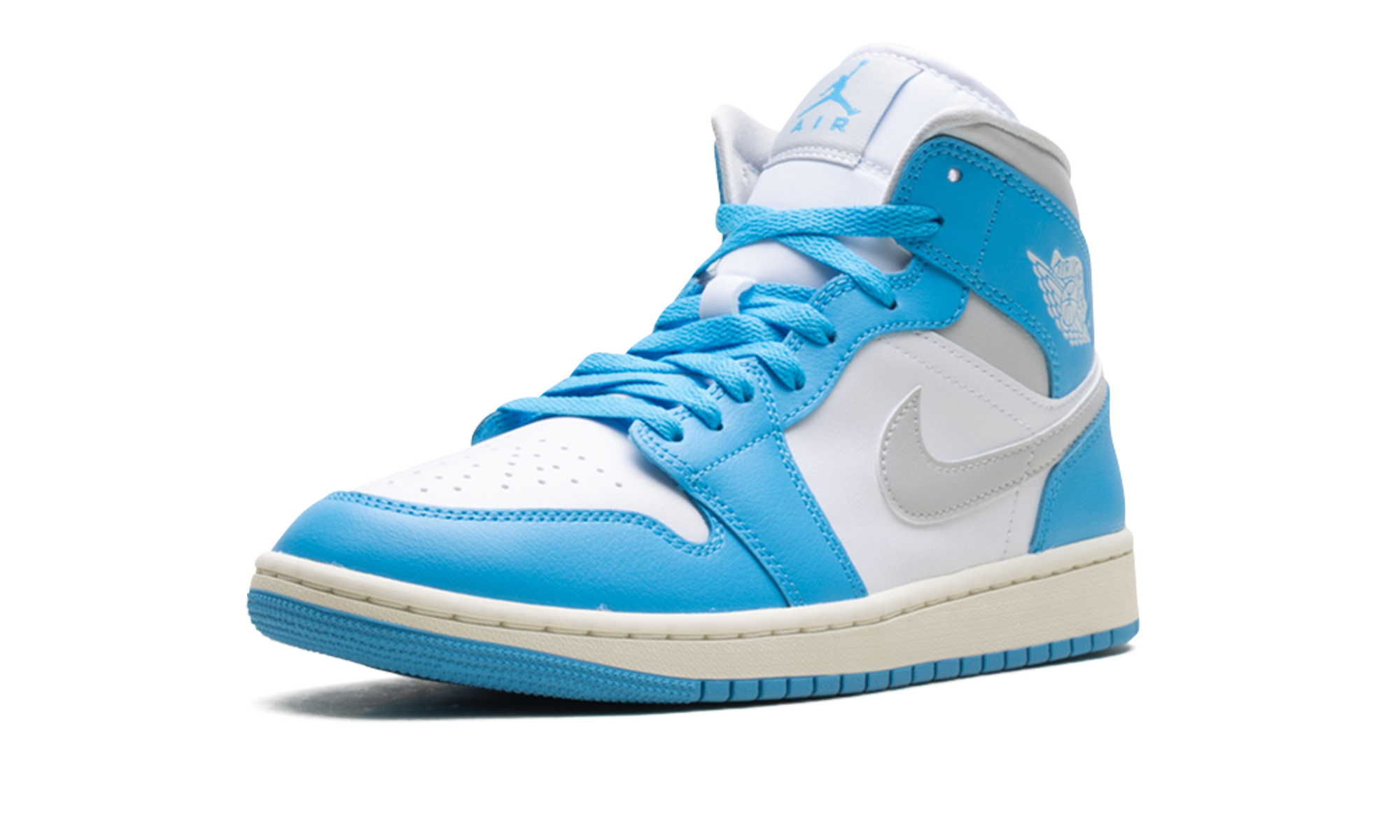 Jordan 1 Mid Women "Dark Powder Blue White Sail Neutral Grey"