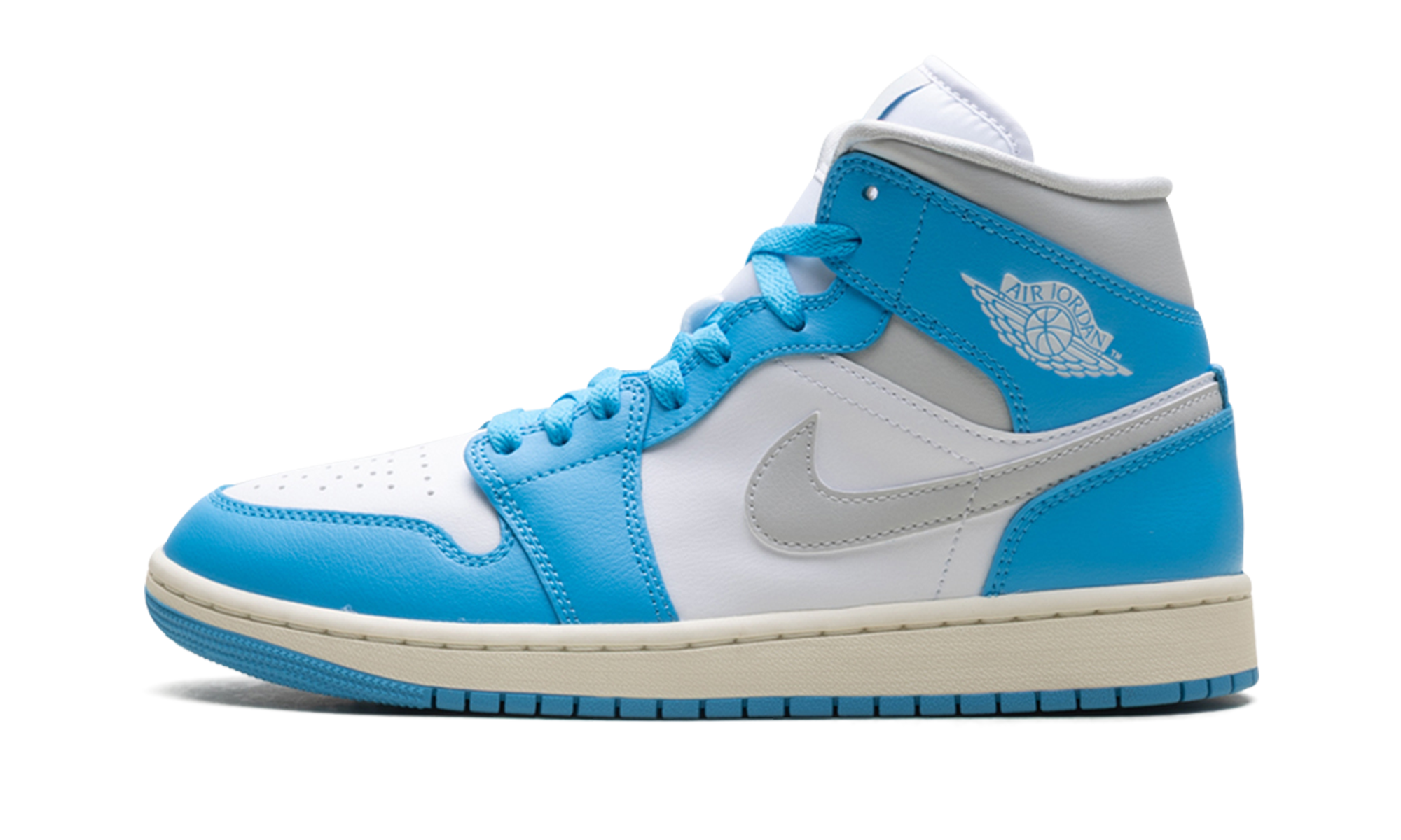 Jordan 1 Mid Women "Dark Powder Blue White Sail Neutral Grey"