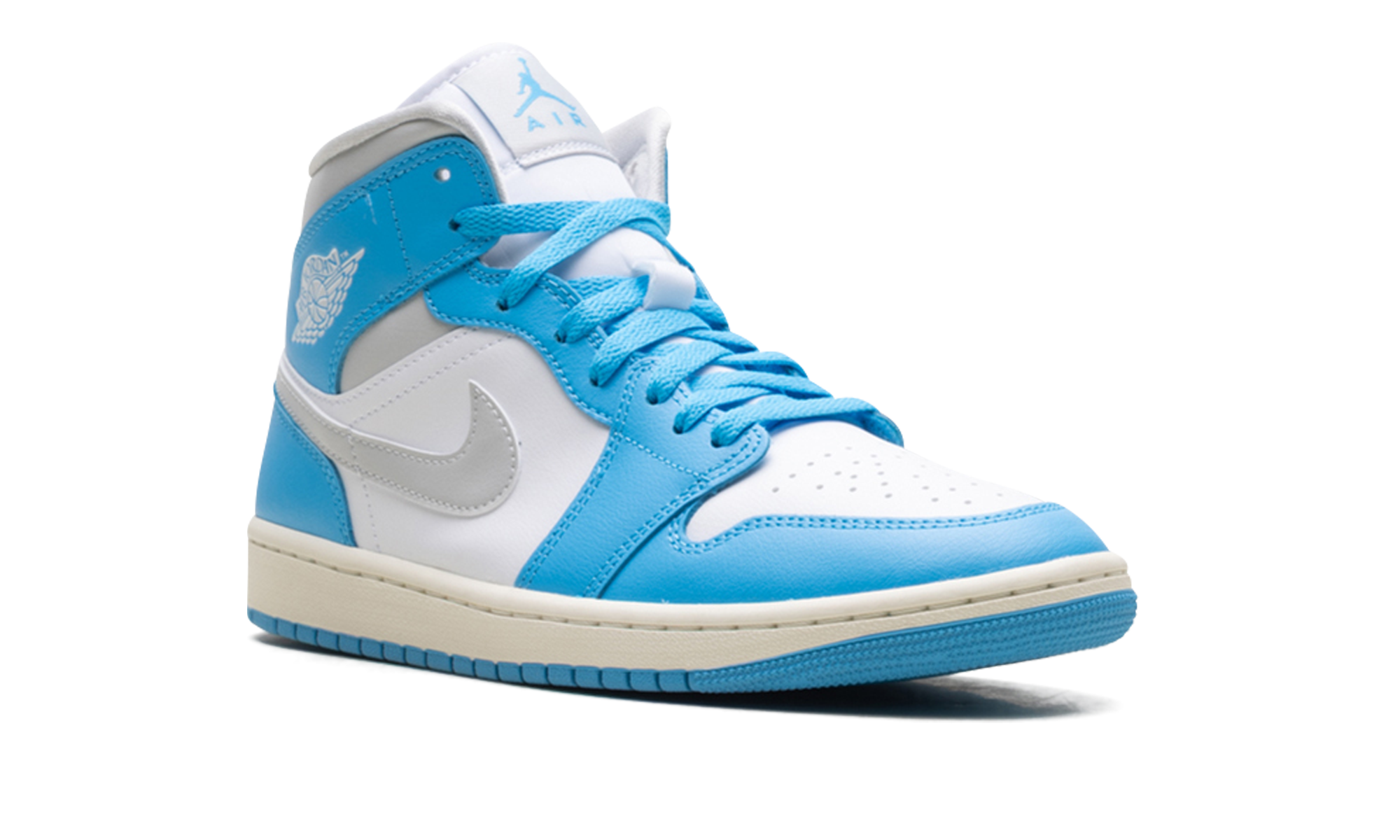 Jordan 1 Mid Women "Dark Powder Blue White Sail Neutral Grey"