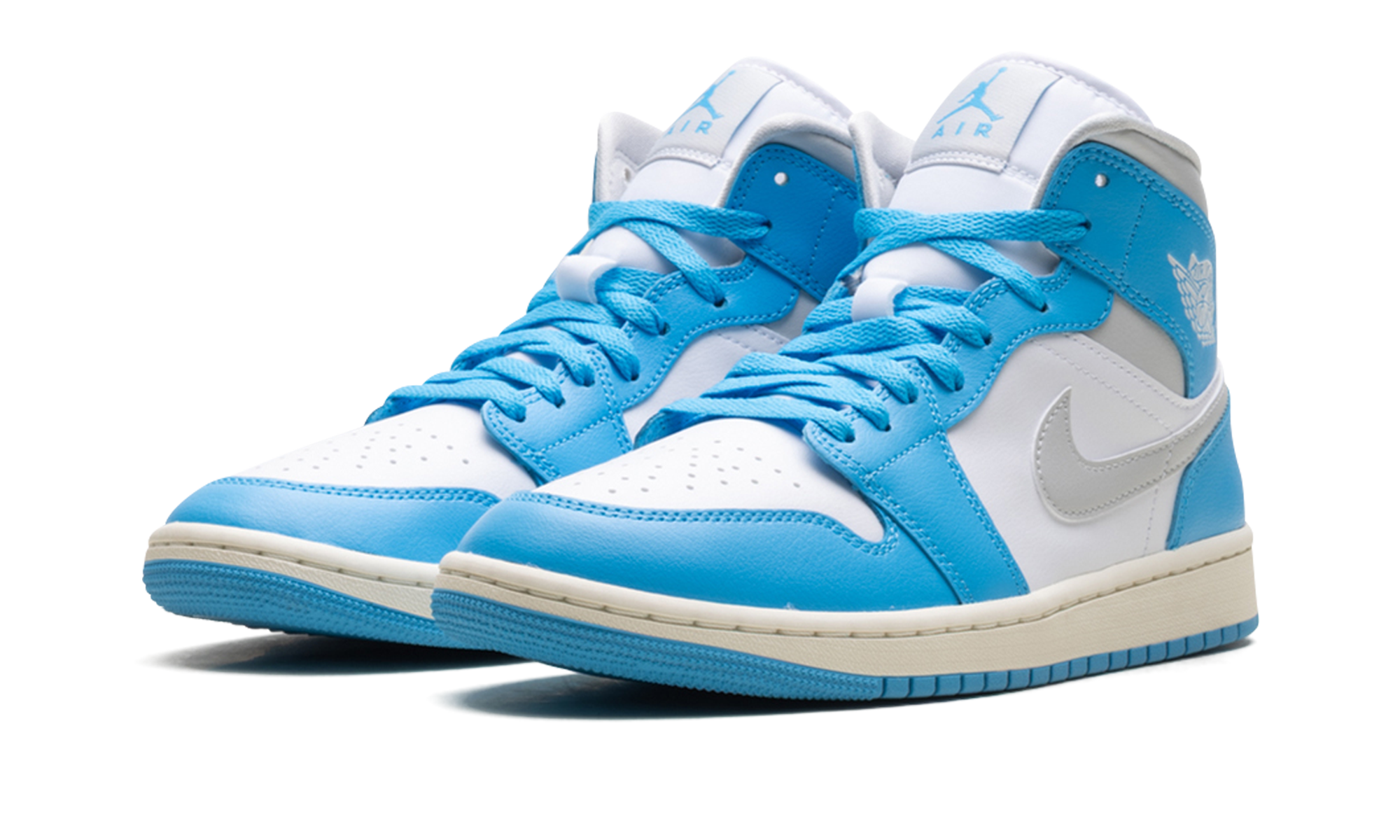Jordan 1 Mid Women "Dark Powder Blue White Sail Neutral Grey"