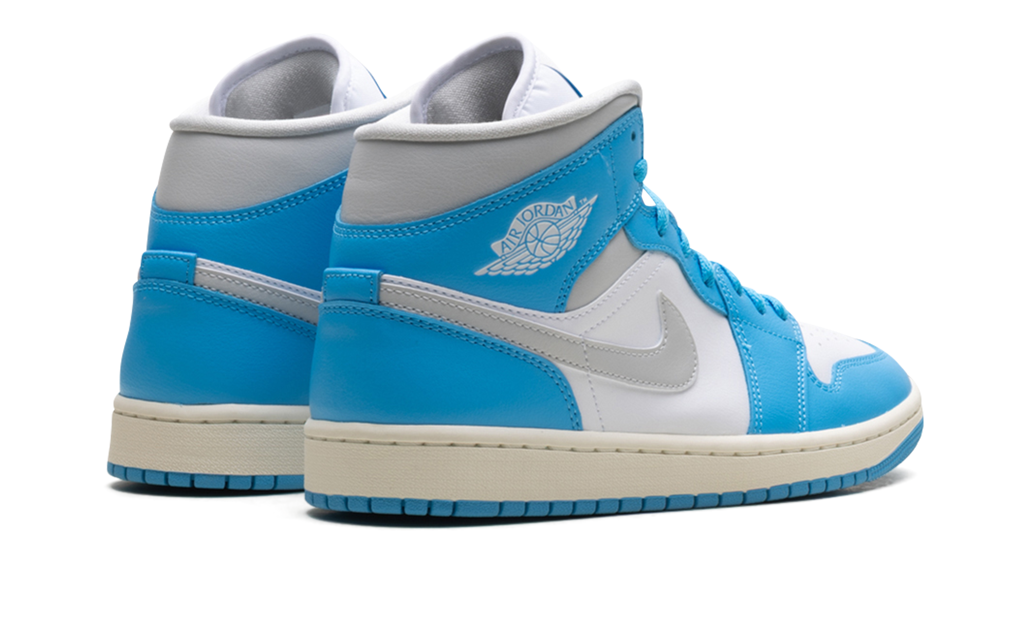 Jordan 1 Mid Women "Dark Powder Blue White Sail Neutral Grey"