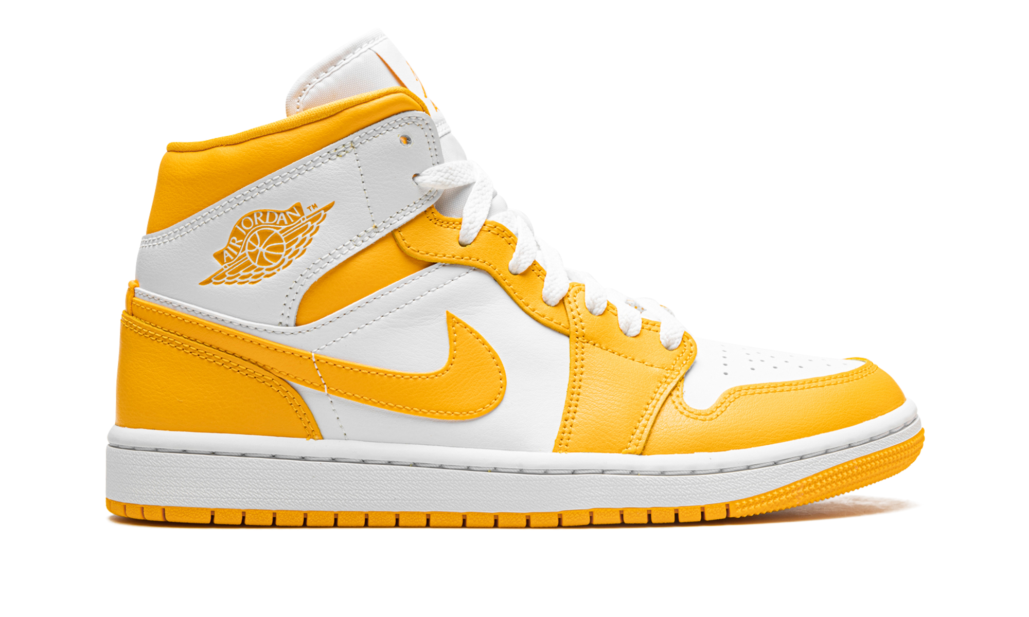 Jordan 1 Mid Women "White / University Gold"