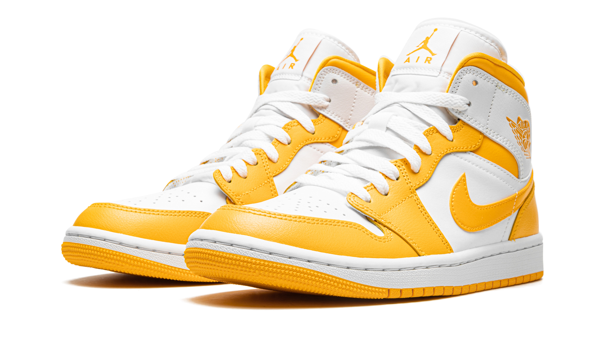Jordan 1 Mid Women "White / University Gold"
