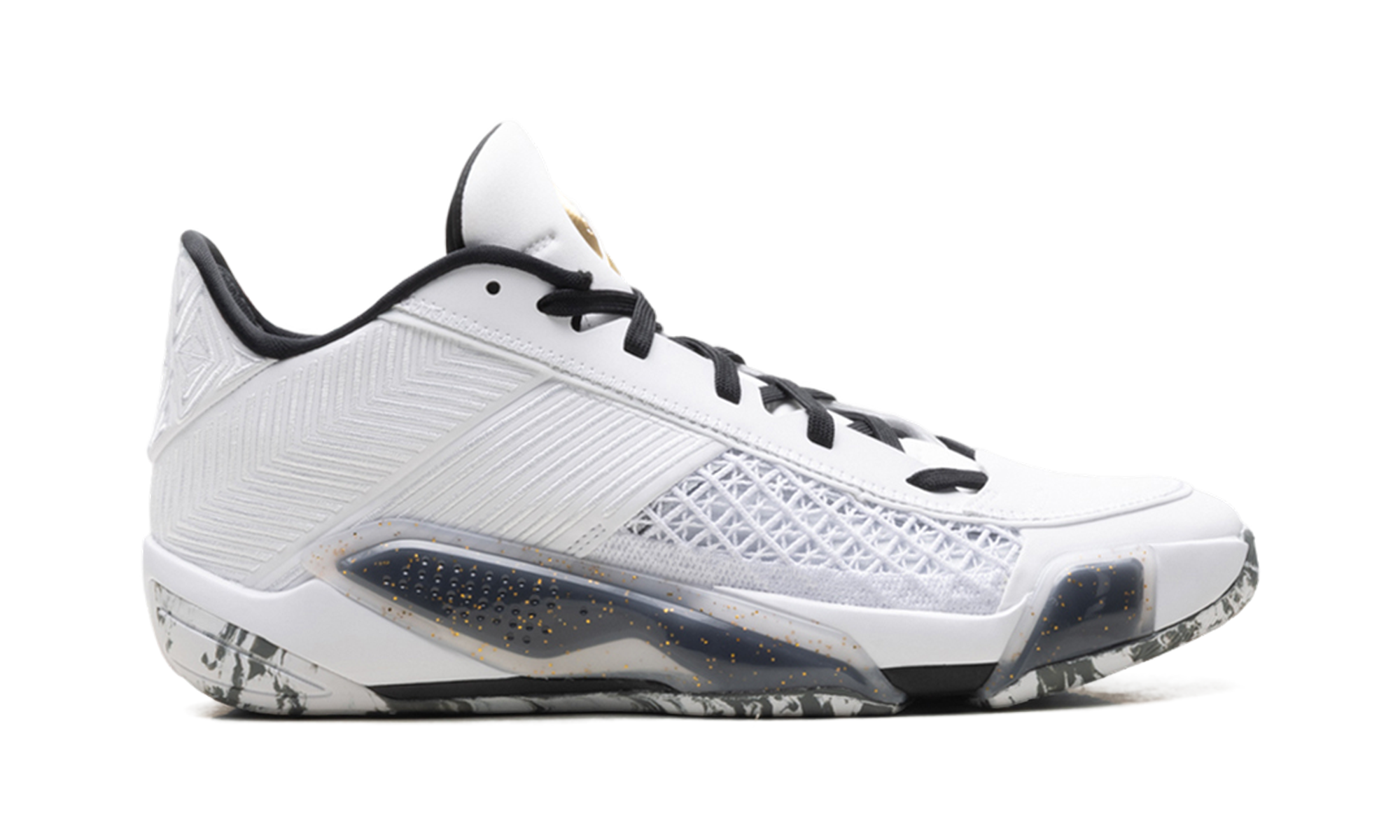 Jordan 38 Low "White Metallic Gold Black"