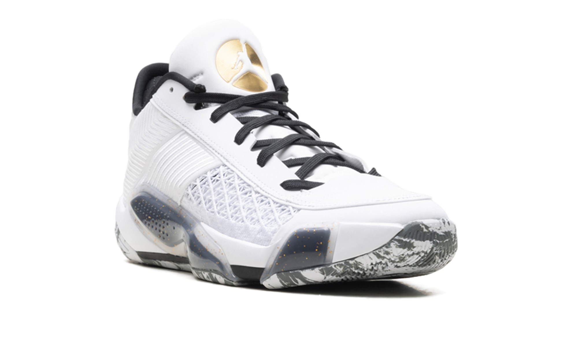 Jordan 38 Low "White Metallic Gold Black"