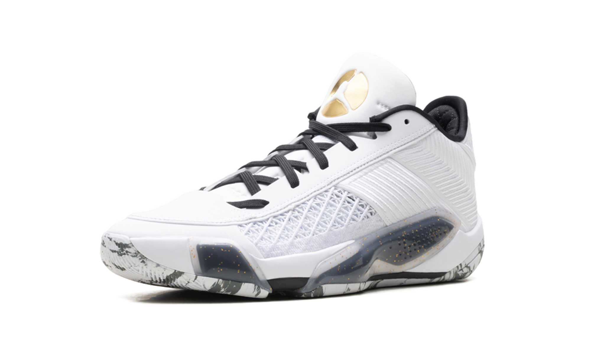 Jordan 38 Low "White Metallic Gold Black"