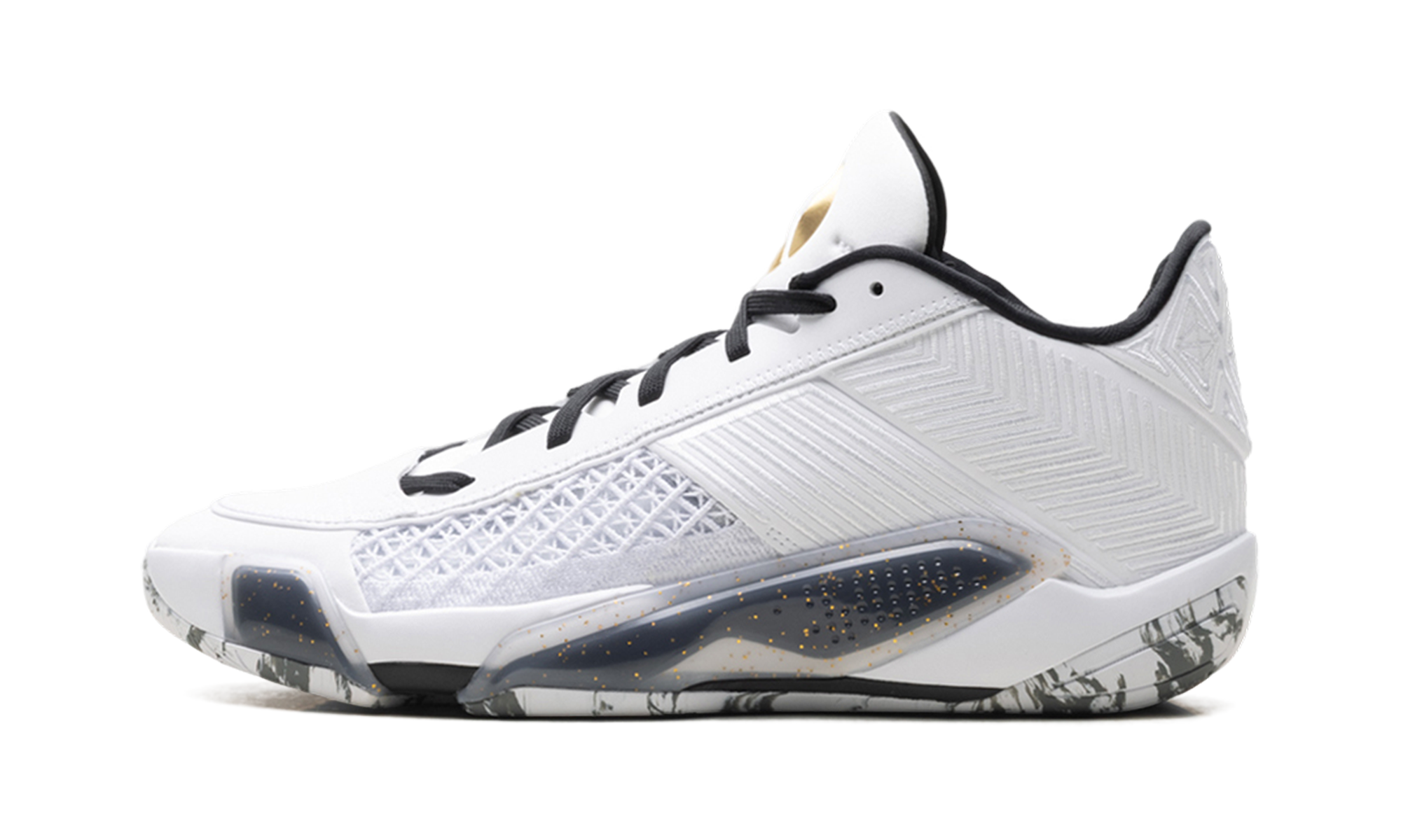 Jordan 38 Low "White Metallic Gold Black"