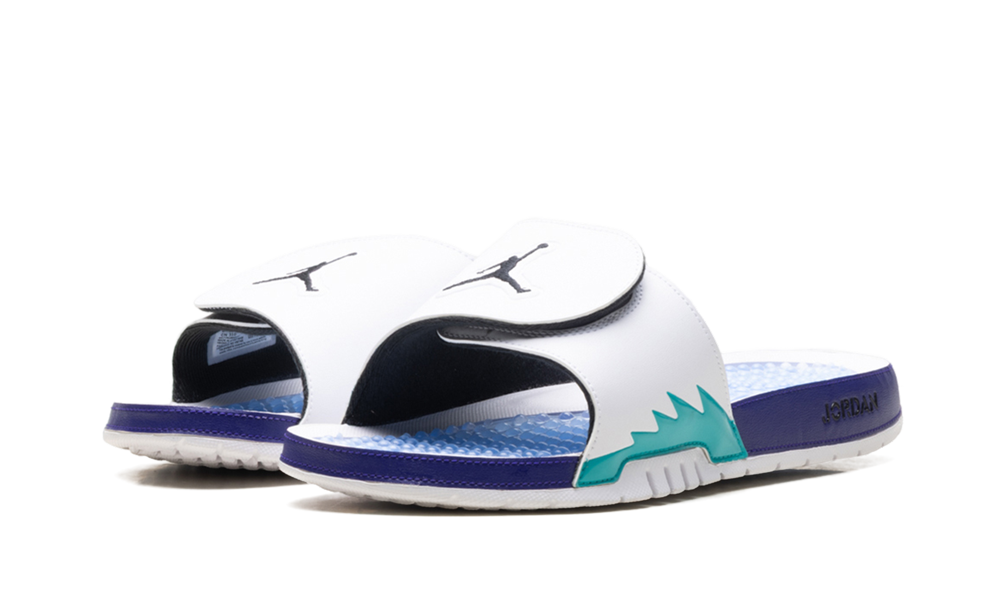 Jordan Hydro 5 RETRO Slide "White New Emerald Grape Ice Black"