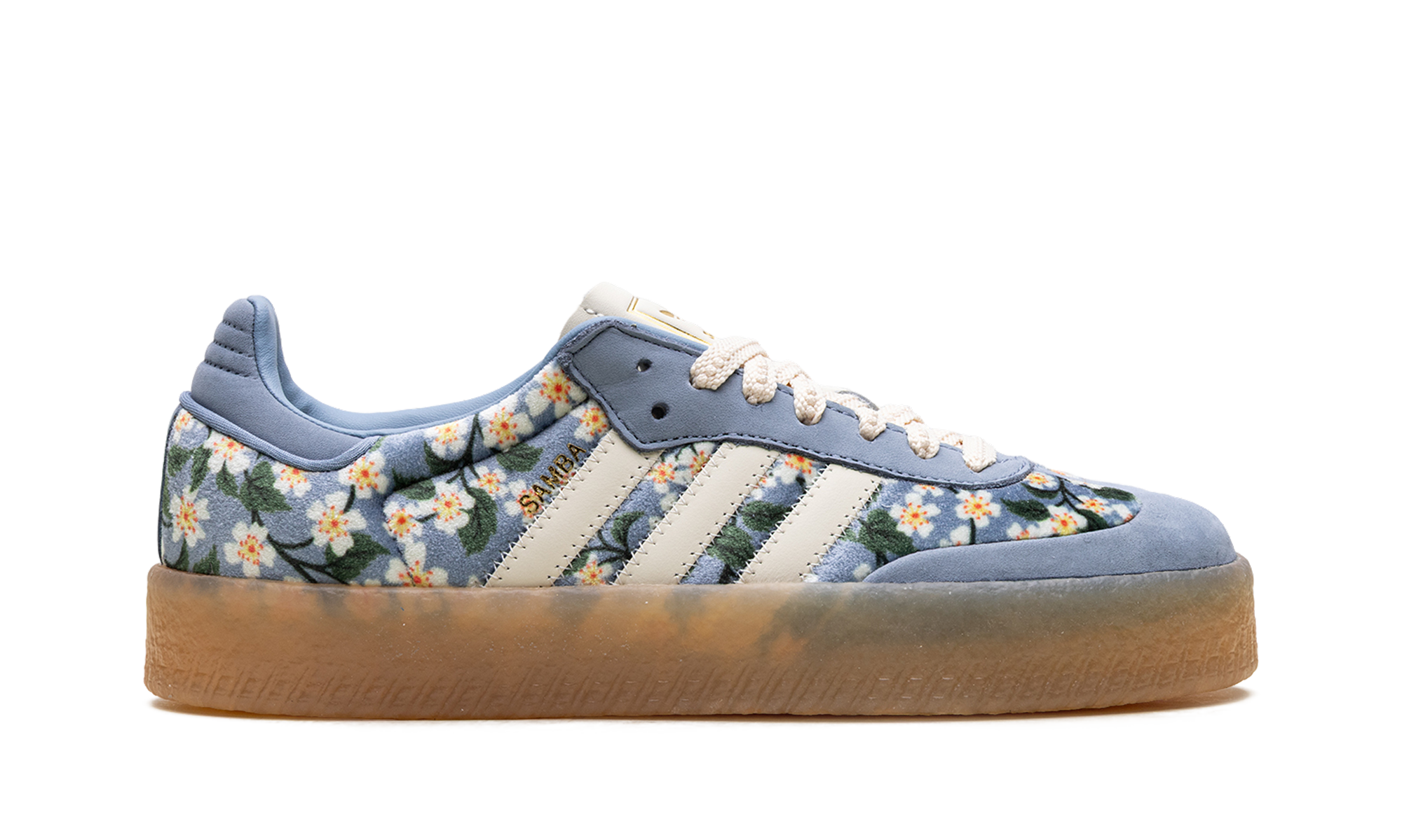 Sambae Women "Liberty London Floral Embroidery Blue Cream White"