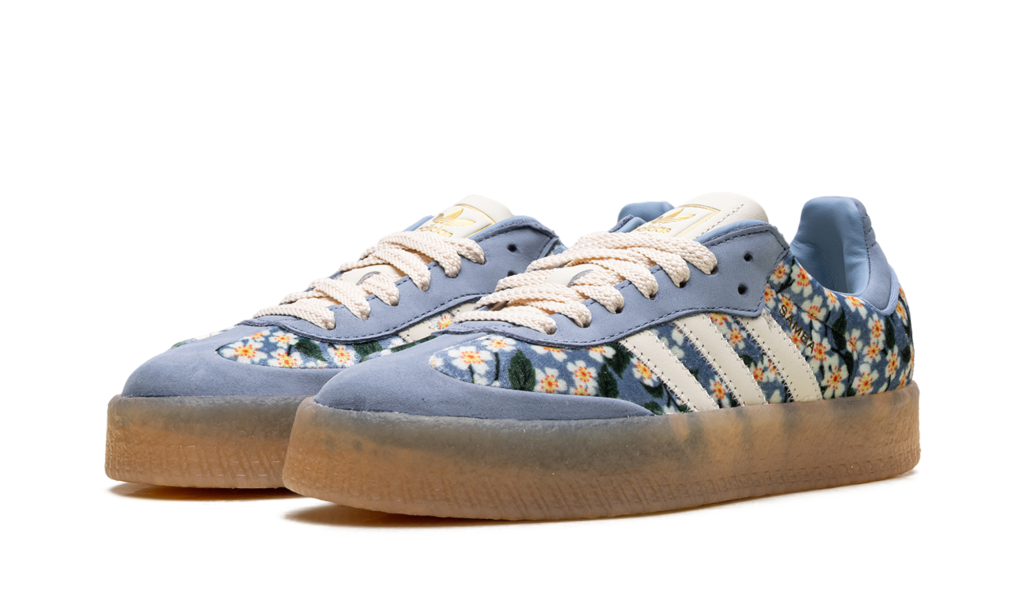 Sambae Women "Liberty London Floral Embroidery Blue Cream White"