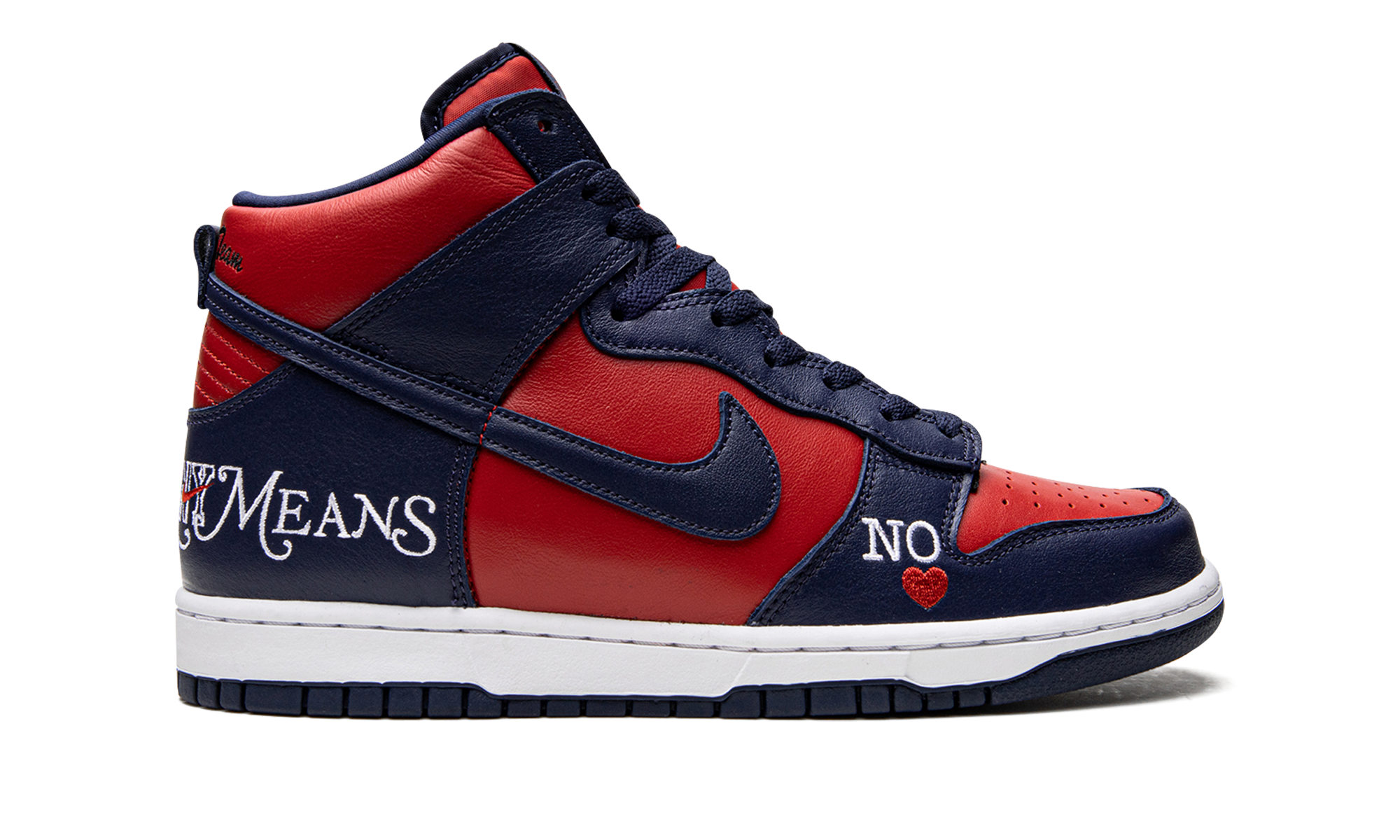 Sb Dunk High "Supreme - By Any Means - Navy/red"