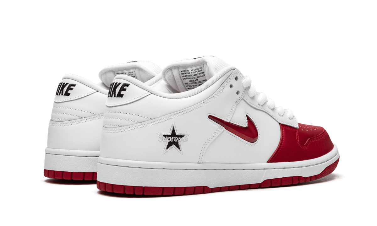 Sb Dunk Low "Supreme - Jewel Swoosh Red/white"