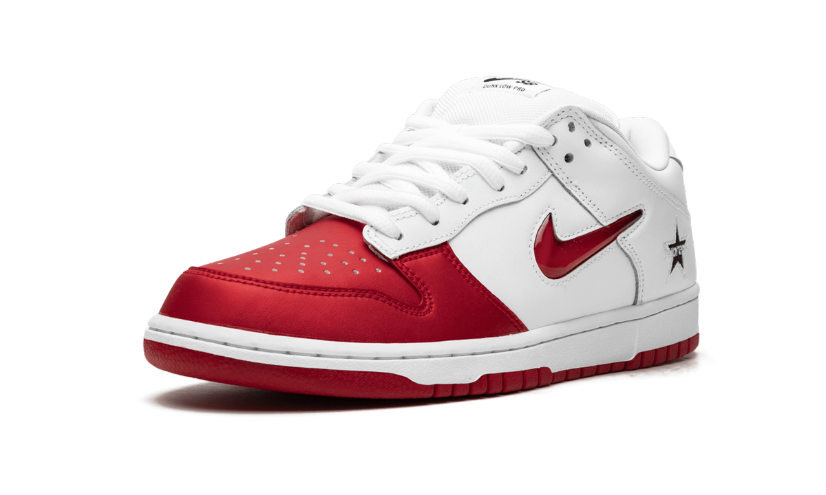 Sb Dunk Low "Supreme - Jewel Swoosh Red/white"