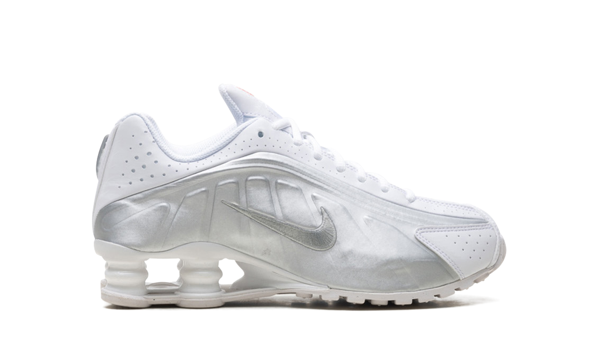 Shox R4 GS "White Bright Crimson Metallic Silver"