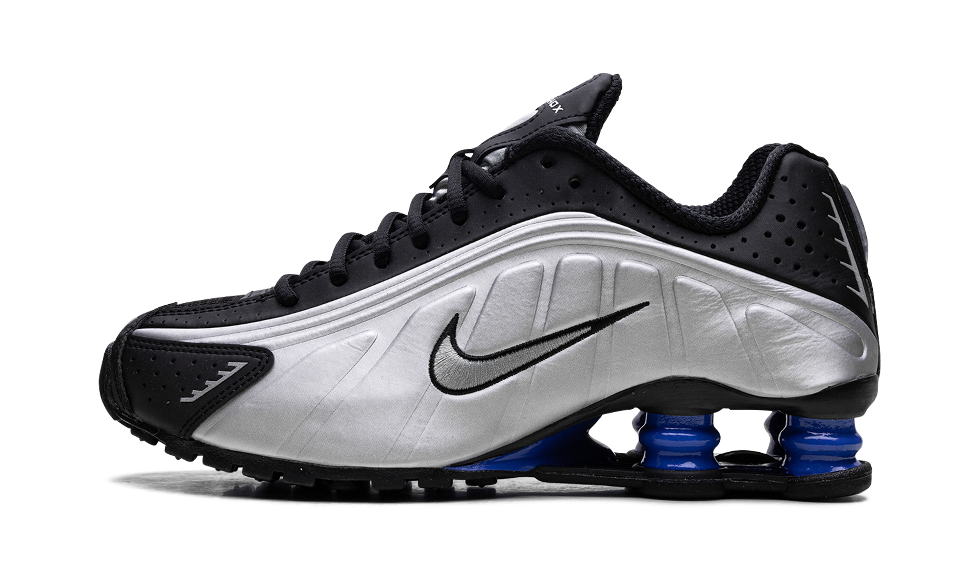 Shox R4 Women "Metallic Silver Black Racer Blue"