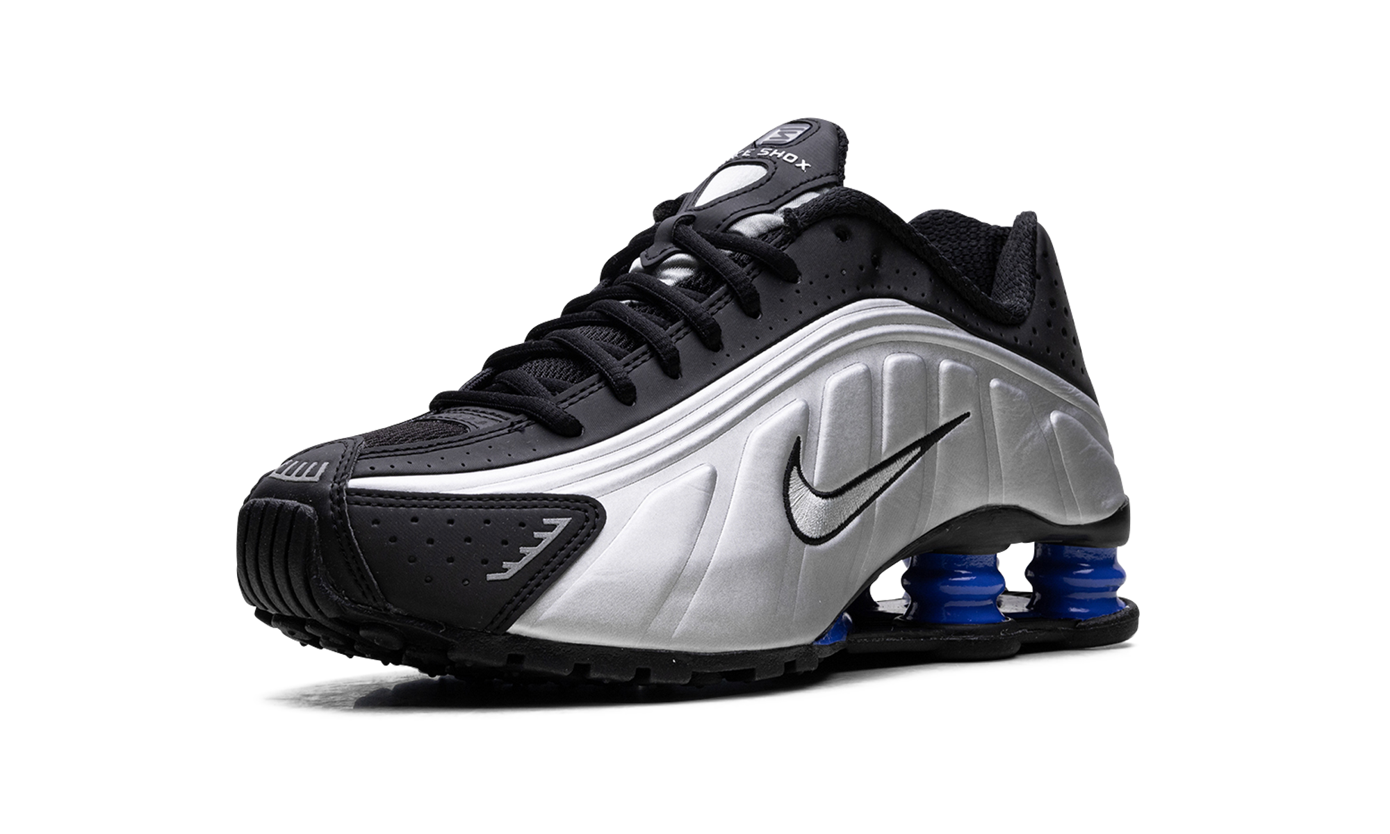 Shox R4 Women "Metallic Silver Black Racer Blue"